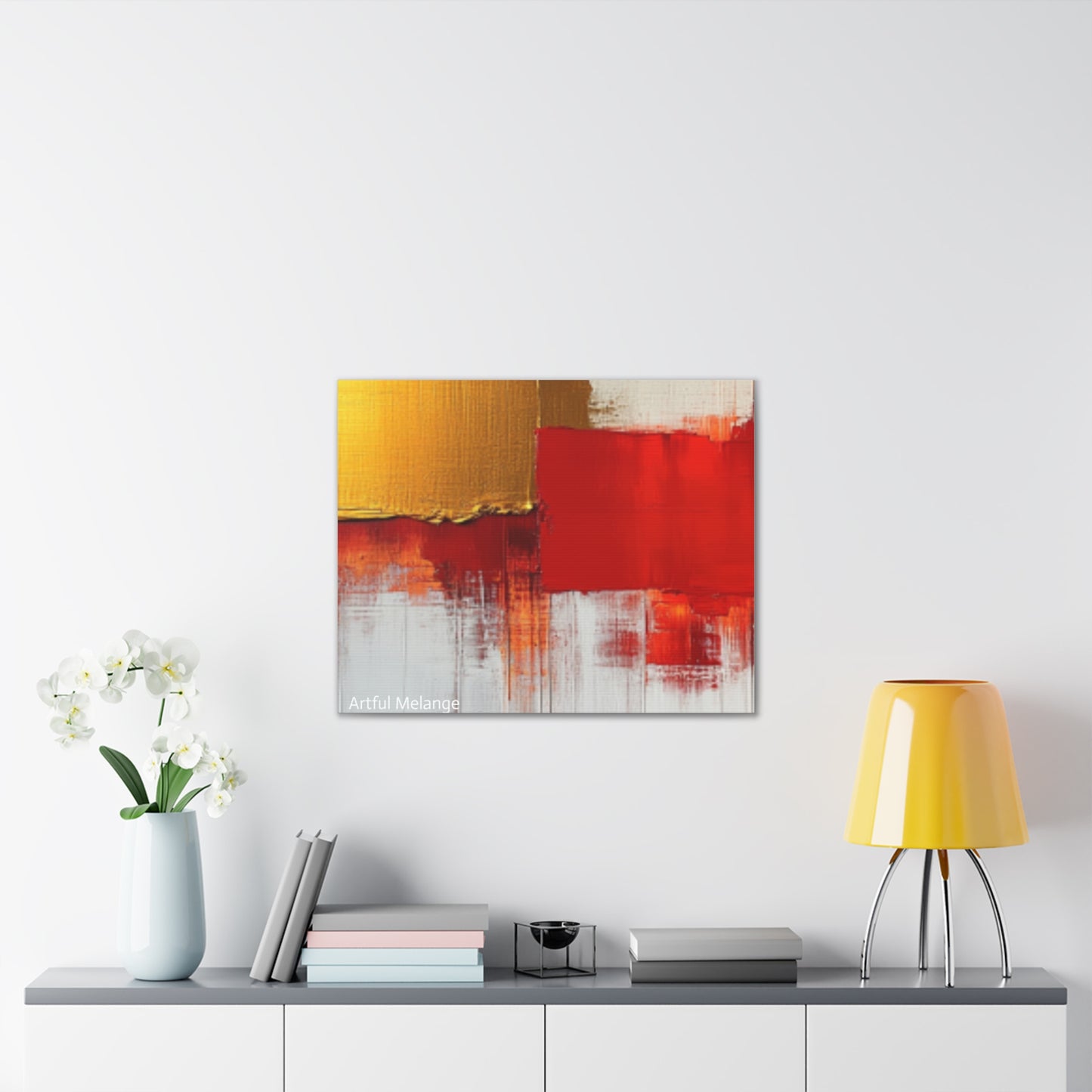 Acrylic Abstract Canvas Print - Homage to the Divine Nine/Red White and Gold 9