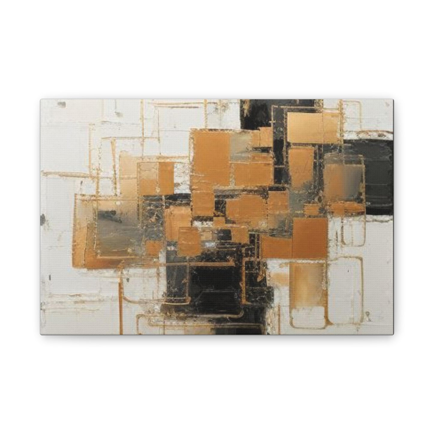 Gold and Black Elegance: A Symphony of Sophistication Canvas Print