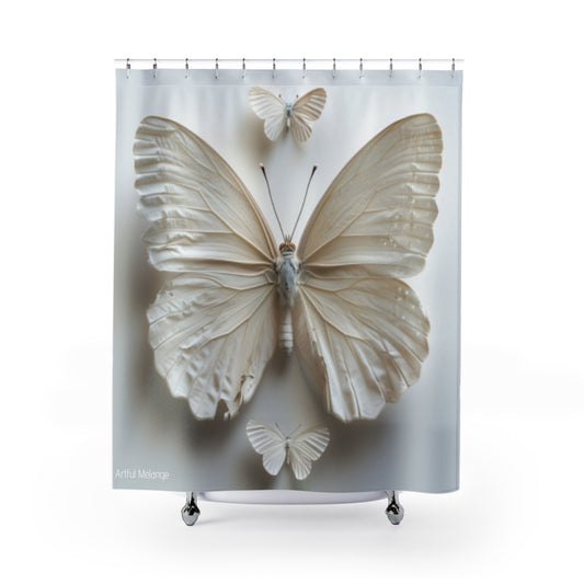 Fluttering Splendor Butterfly Shower Curtains