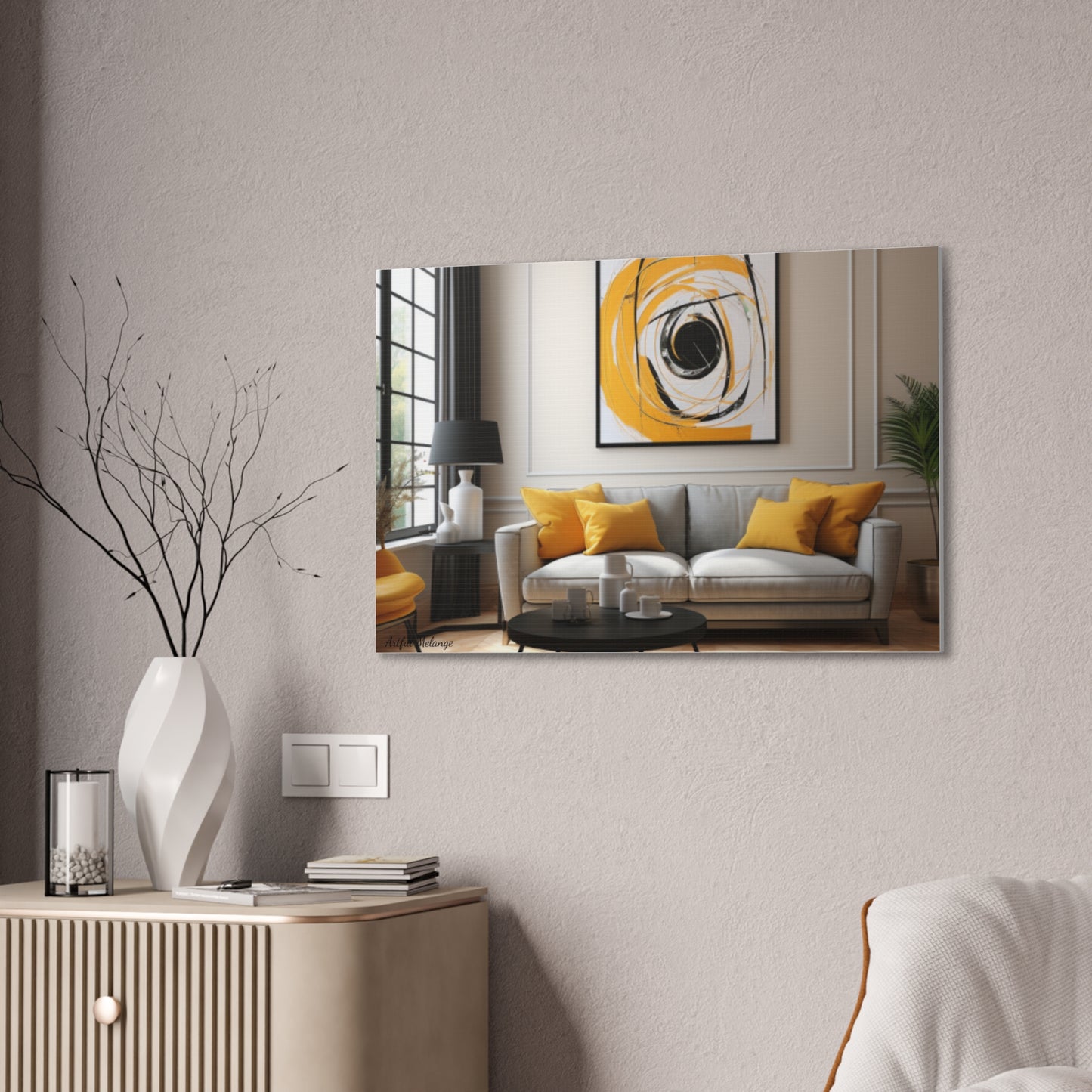 Timeless Elegance: Refined Yellow Hues Canvas Print for Sophisticated Living Spaces