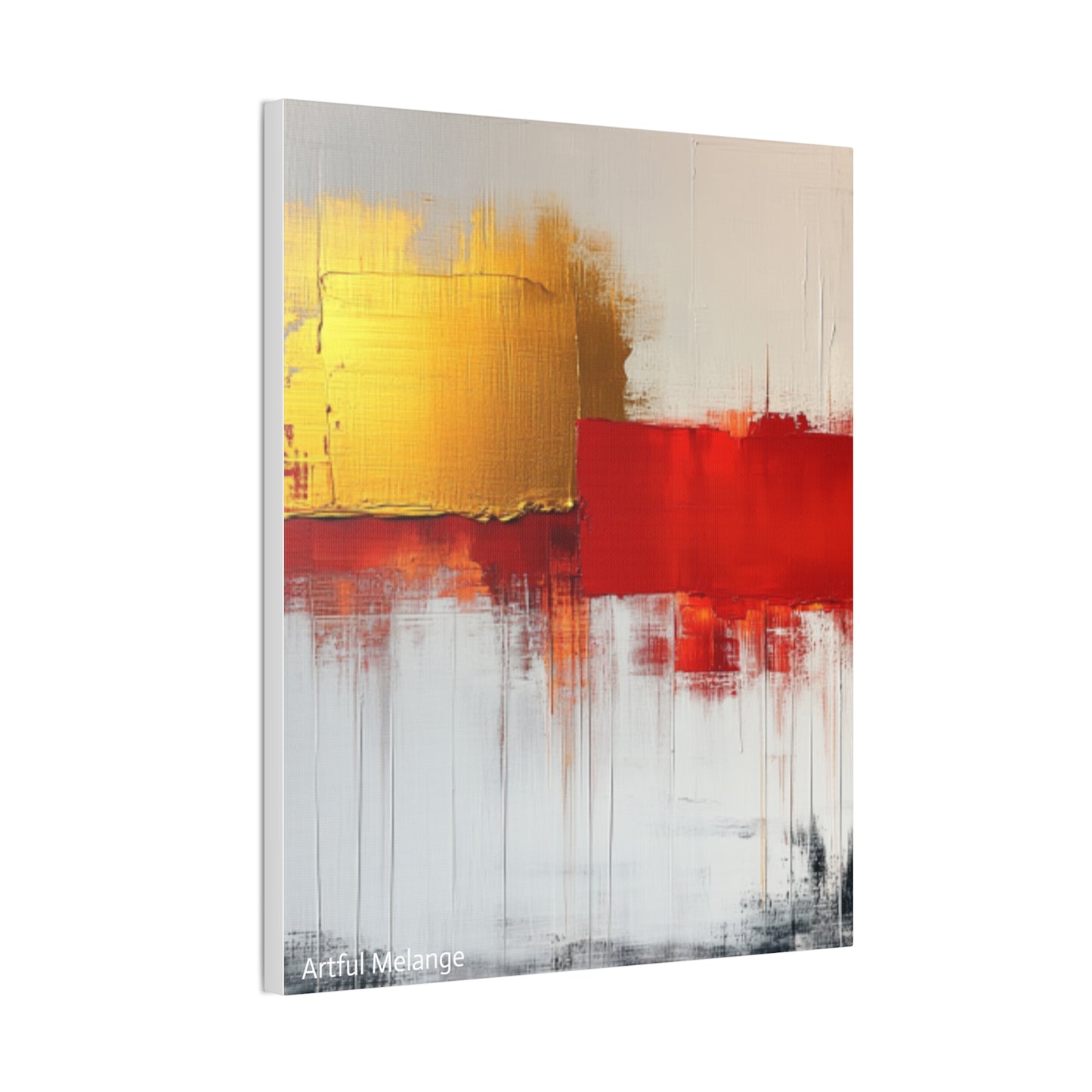 Acrylic Abstract Canvas Print - Homage to the Divine Nine/Red White and Gold 9