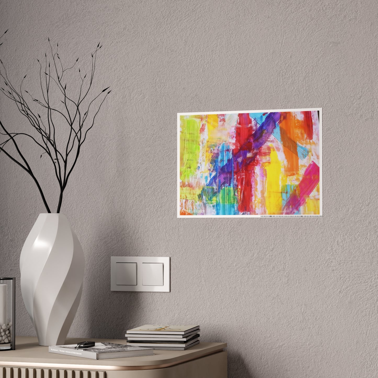 Gleaming Acrylic Abstract Poster: A Spectrum of Colorful Elegance