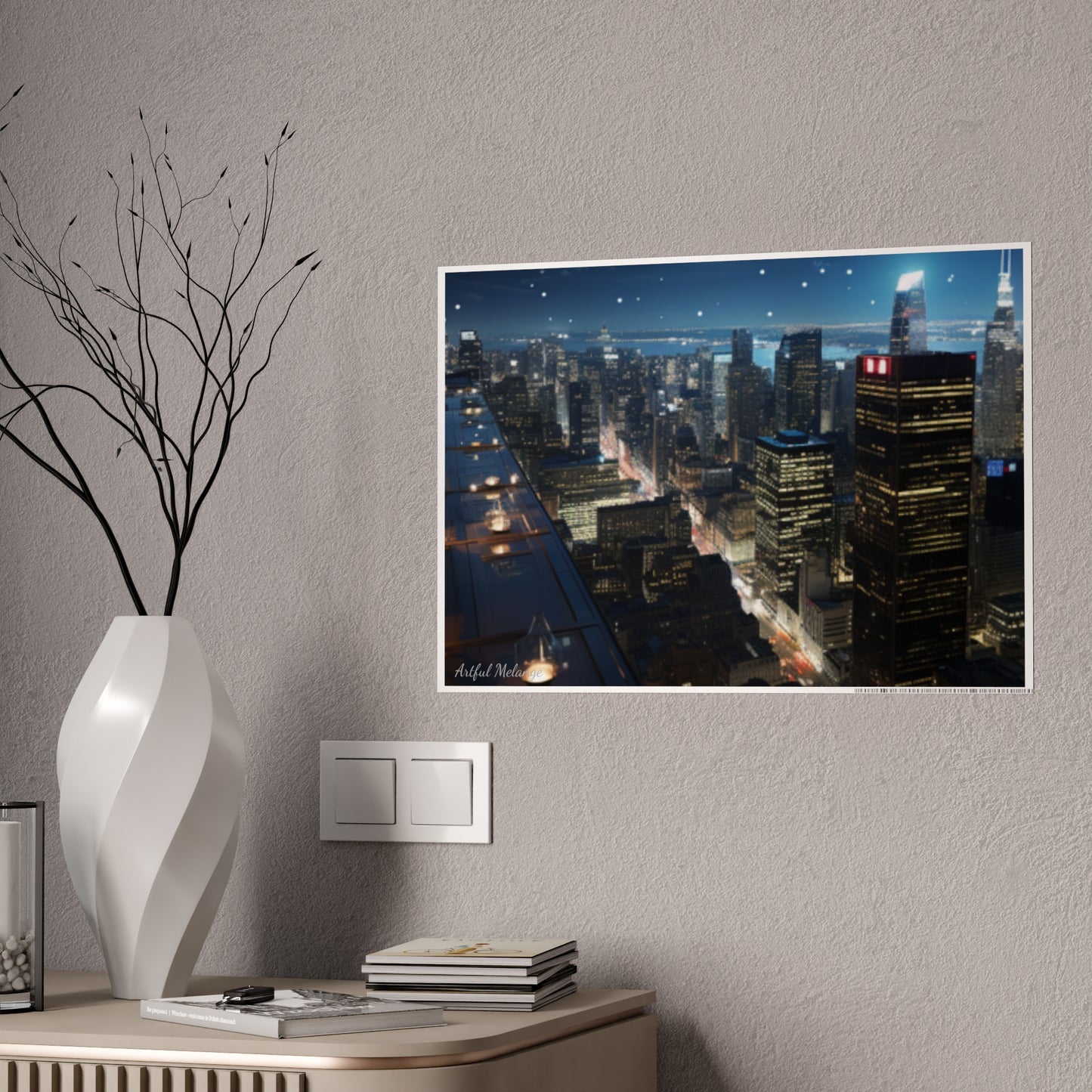 Skyline Vista: Hyper-Realistic 3D Cityscape Posters