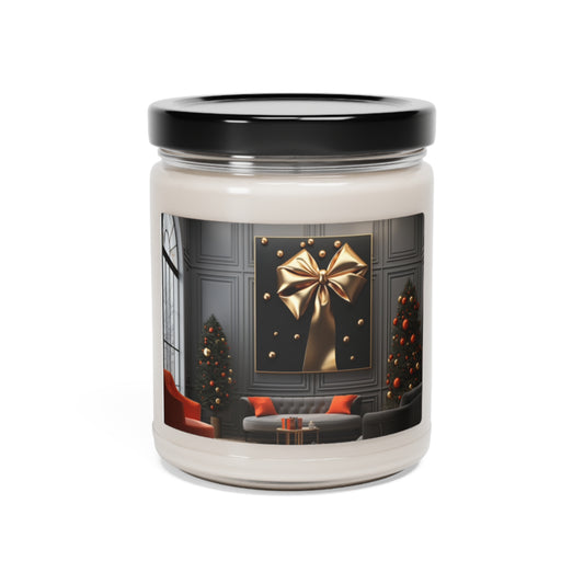 Festive Glow Gold and Black Holiday Scented Soy Candle, 9oz