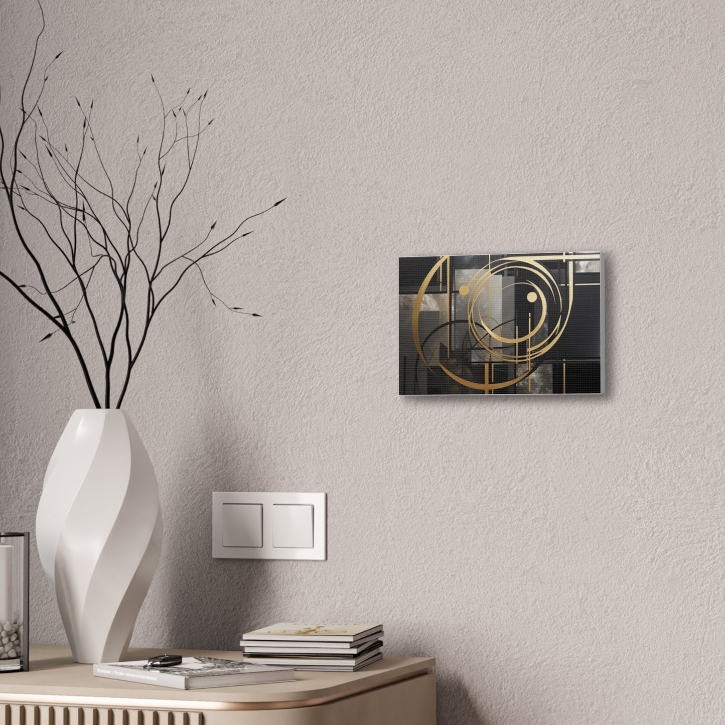 Gold and Black Elegance: A Symphony of Sophistication Canvas Print