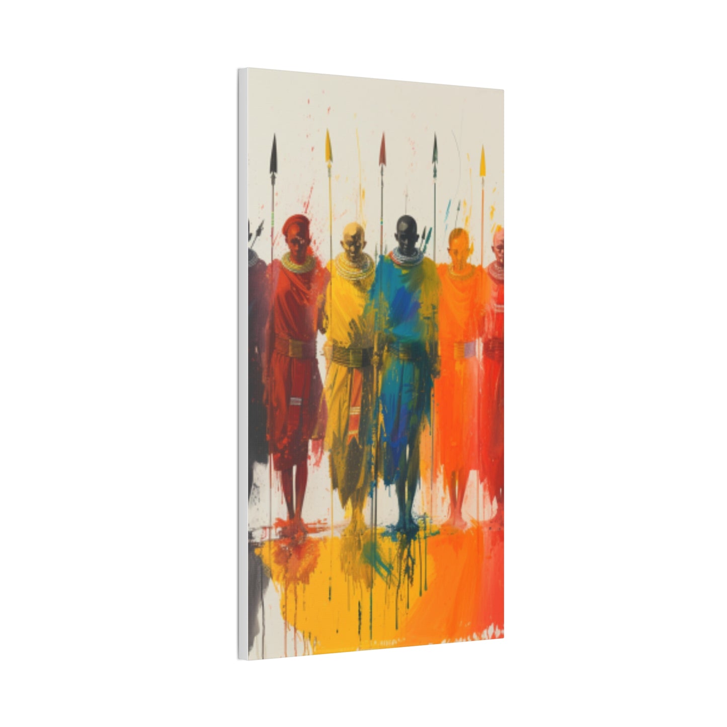 Masai Warriors Abstract Canvas Print