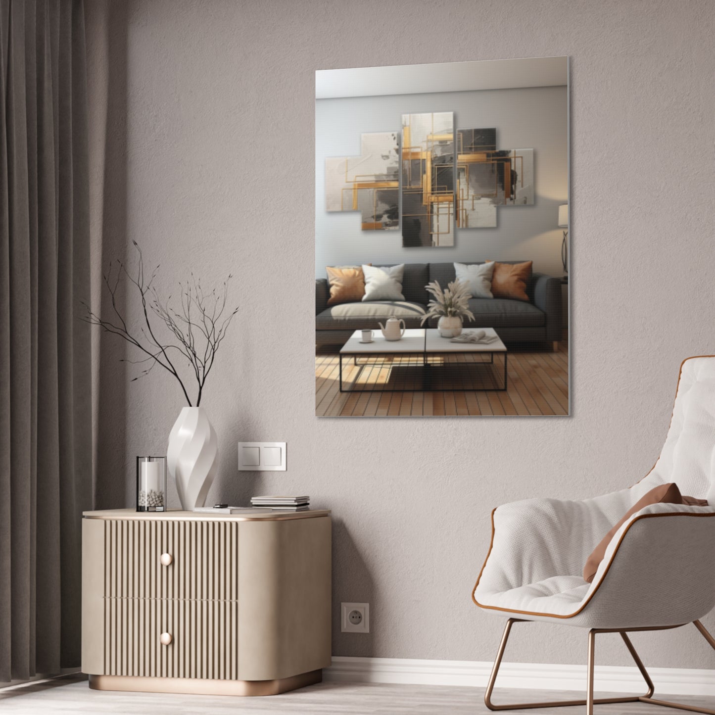 Gold and Black  Elegance: A Symphony of Sophistication Canvas Print