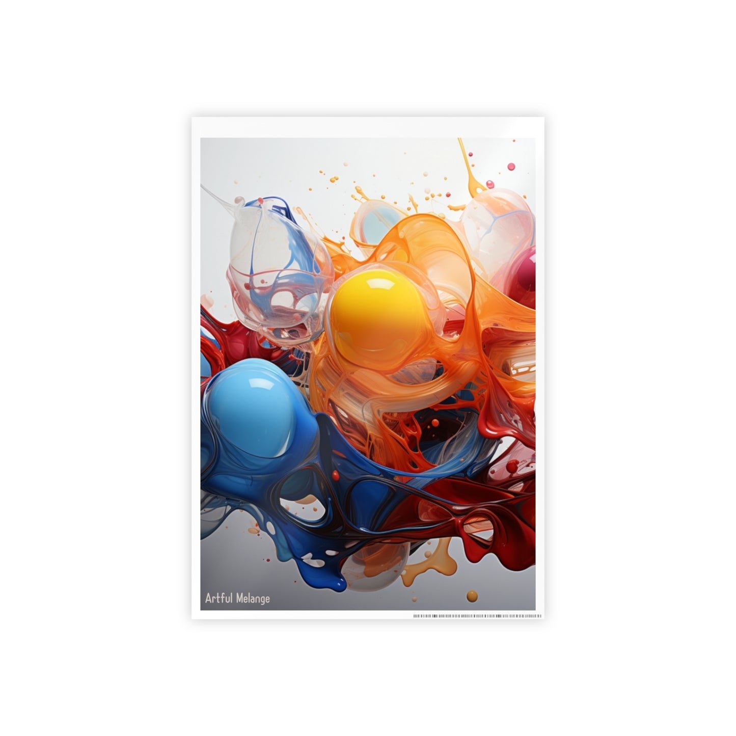 Gleaming   Acrylic Abstract Poster: A Spectrum of Colorful Elegance