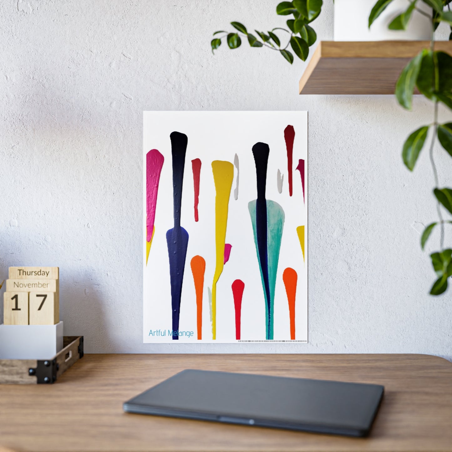 Gleaming Acrylic Abstract Poster: A Spectrum of Colorful Elegance