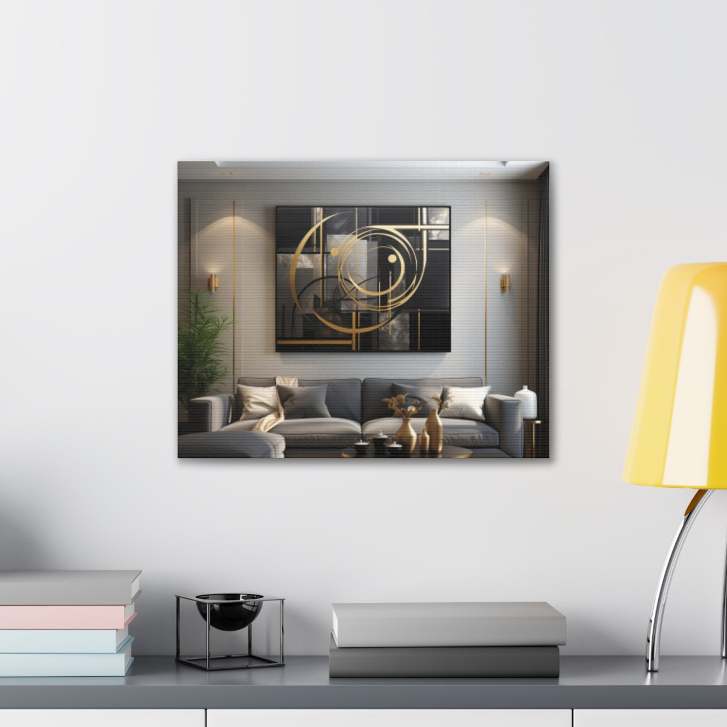 Gold and Black  Elegance: A Symphony of Sophistication Canvas Print