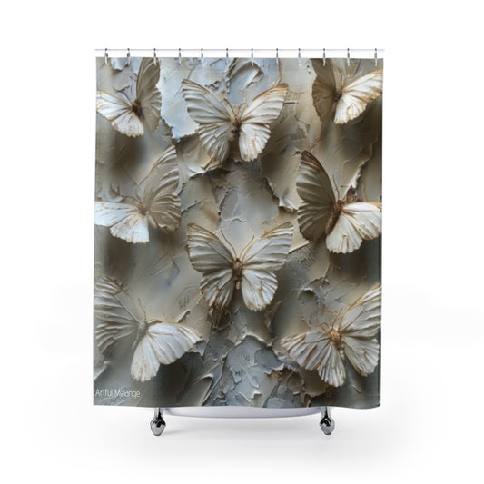 Fluttering Splendor Butterfly Shower Curtains