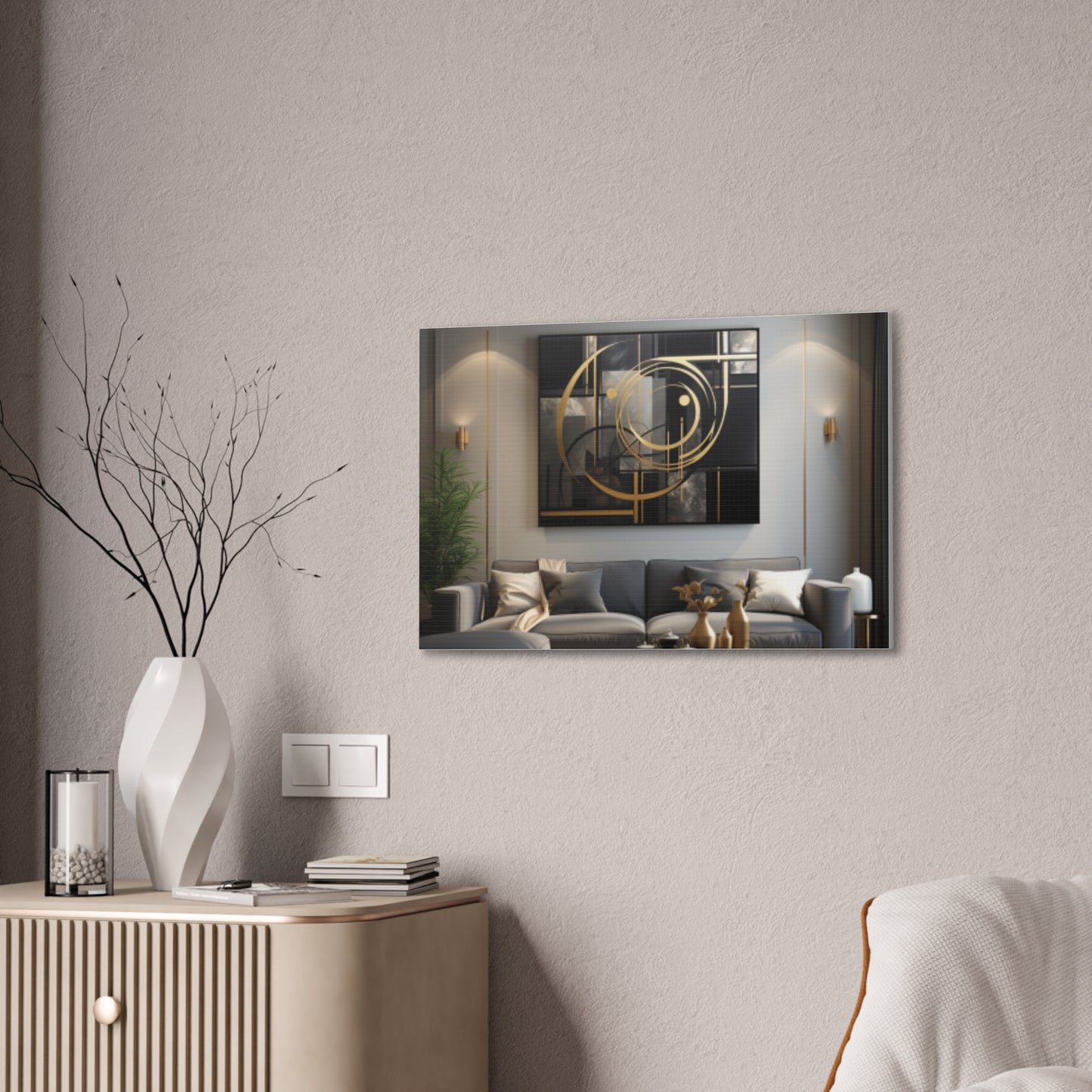 Gold and Black  Elegance: A Symphony of Sophistication Canvas Print