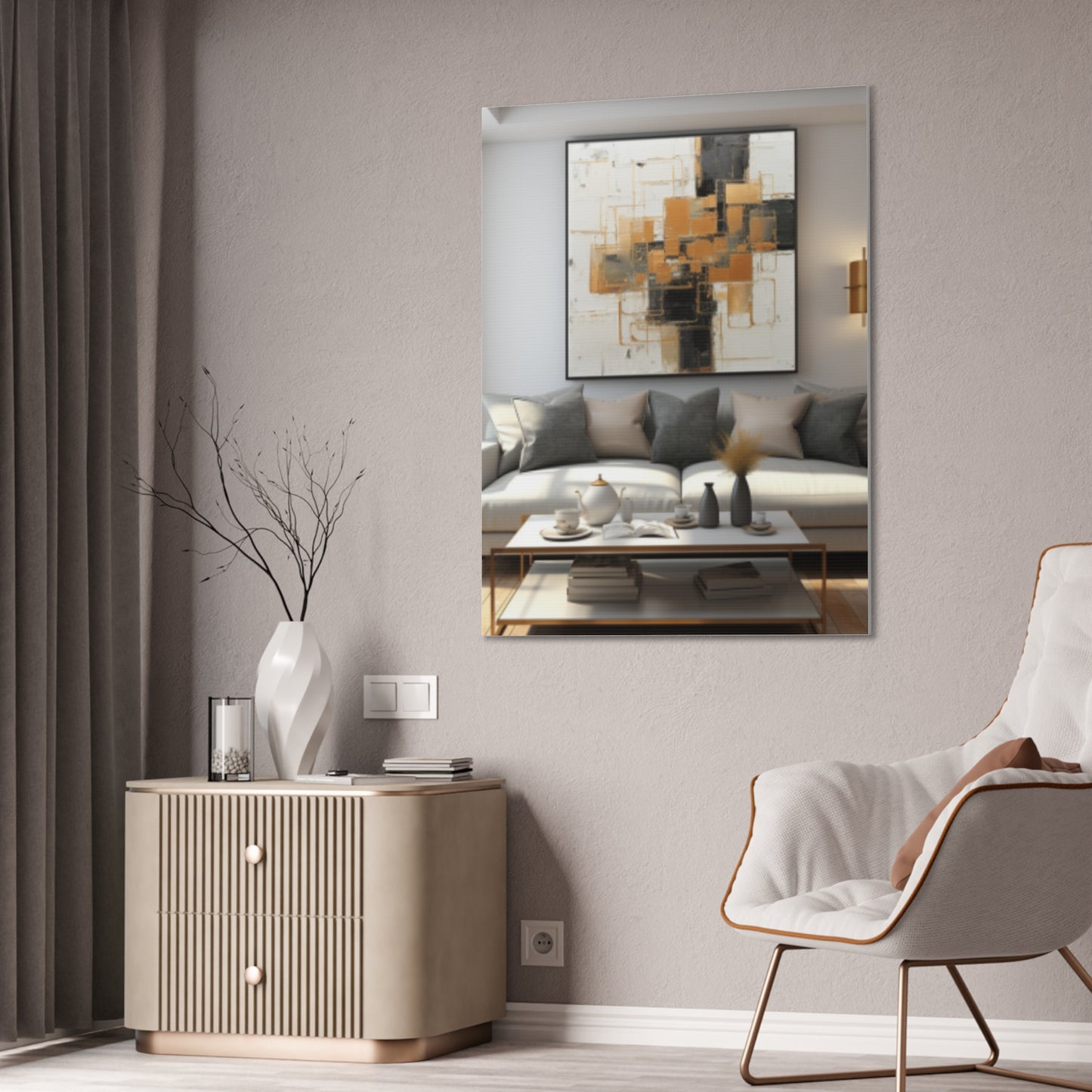 Gold and Black Elegance: A Symphony of Sophistication Canvas Print