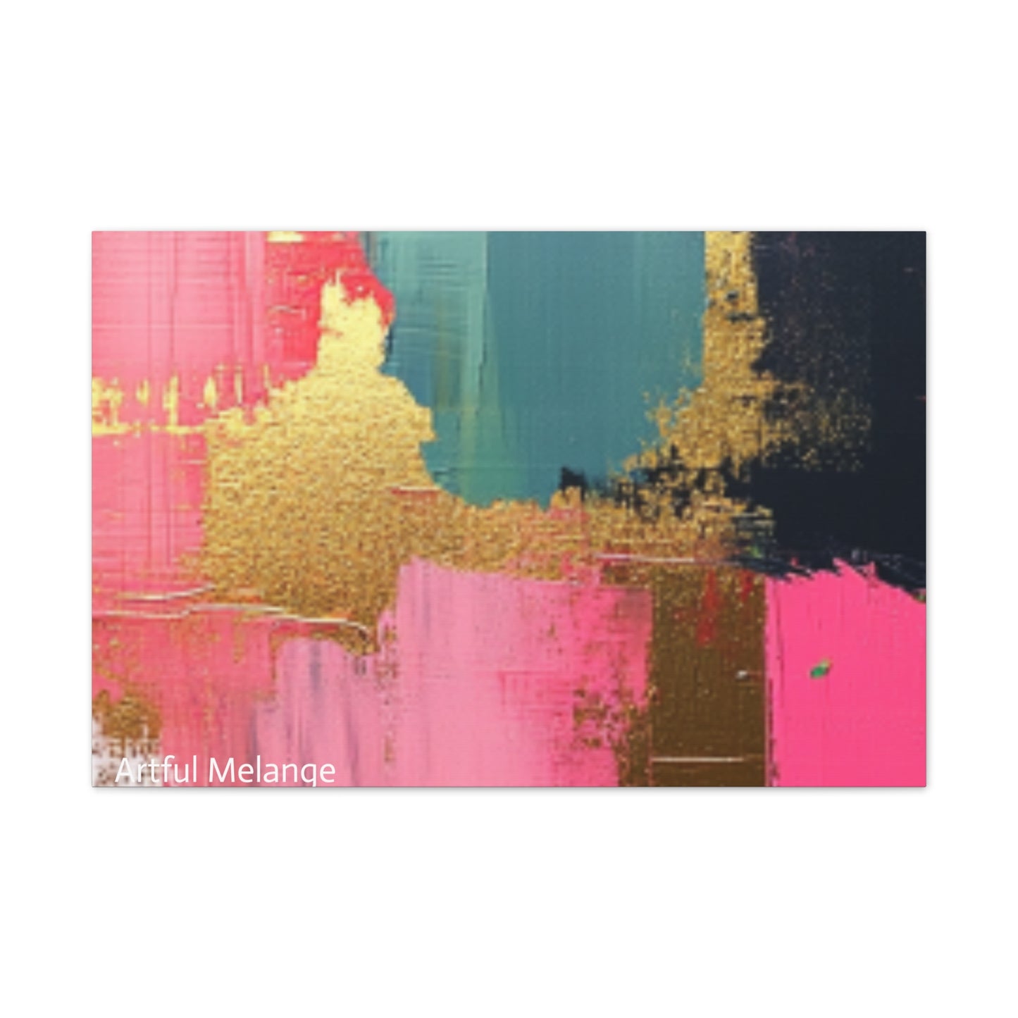 Acrylic Abstract Canvas Print - Homage to the Divine Nine/Pink Green Black and Gold 5