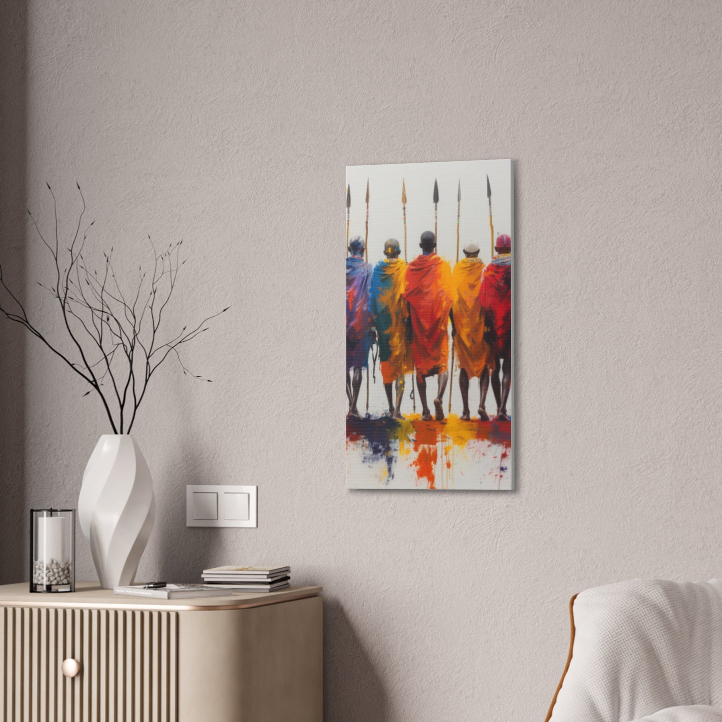 Masai Warriors Abstract Canvas Print