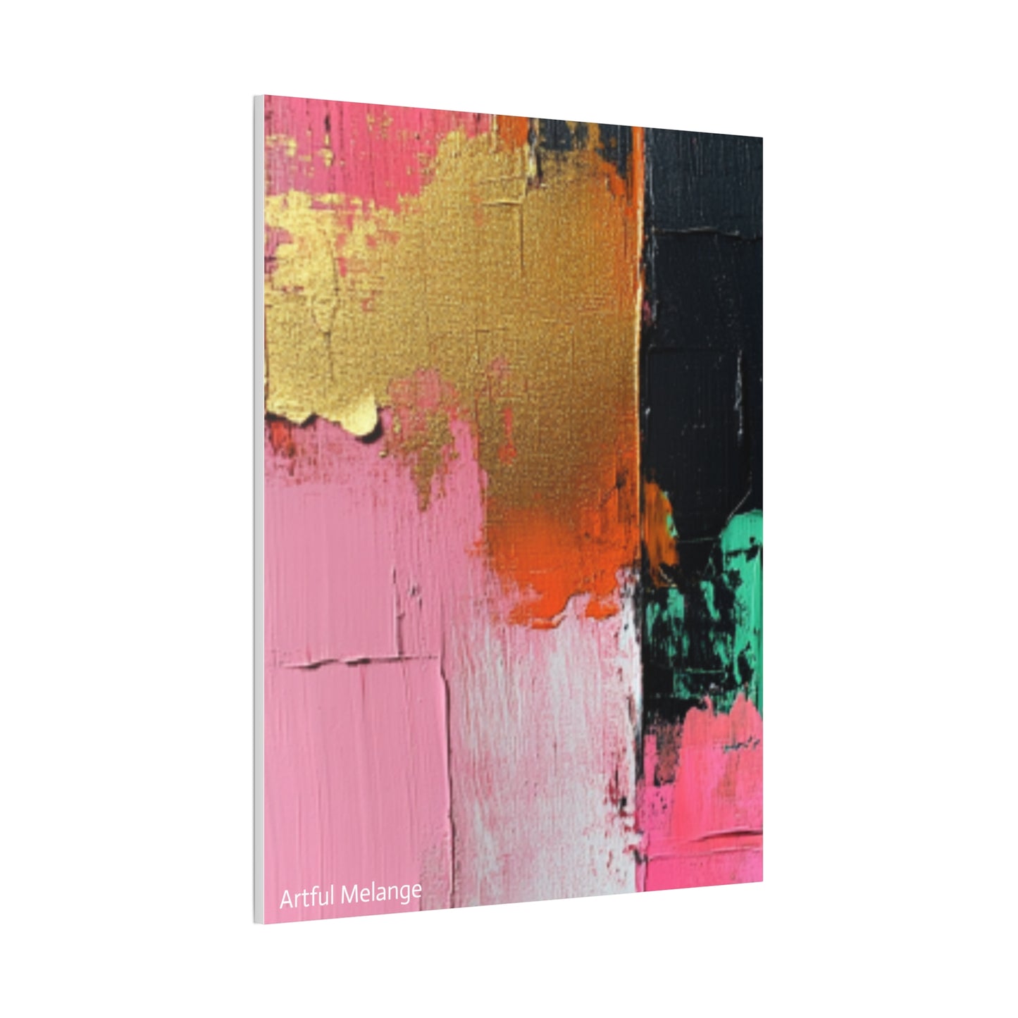 Acrylic Abstract Canvas Print - Homage to the Divine Nine/Pink Green Black and Gold 7