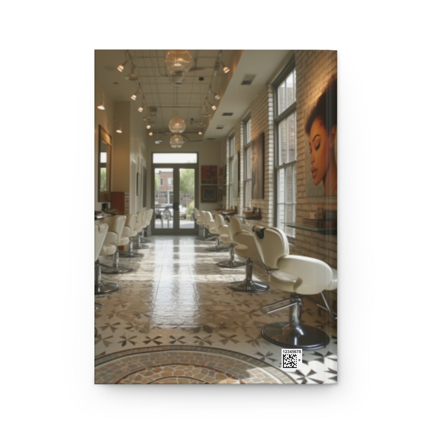 Black Hair Salon Interiors Hardcover Journal