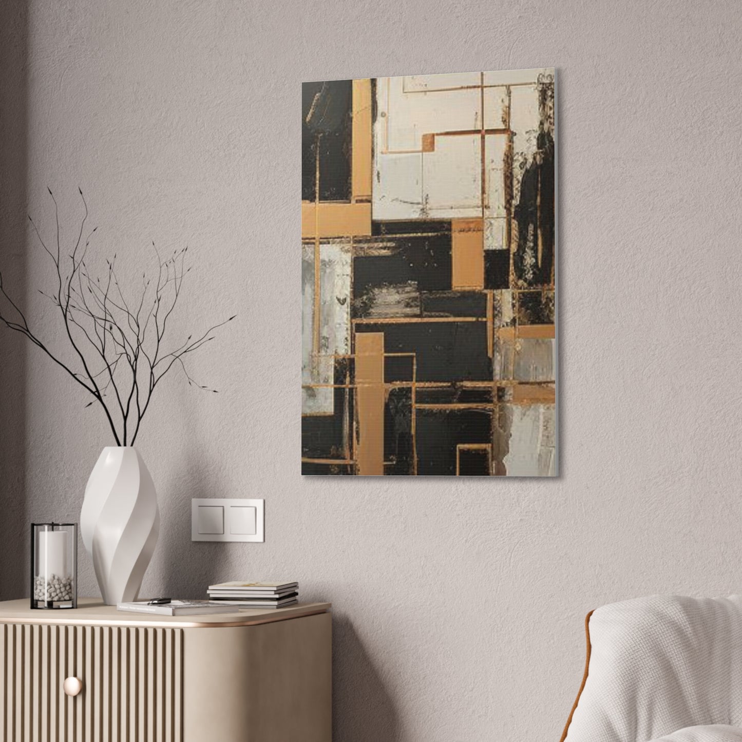 Gold and Black Elegance: A Symphony of Sophistication Canvas Print