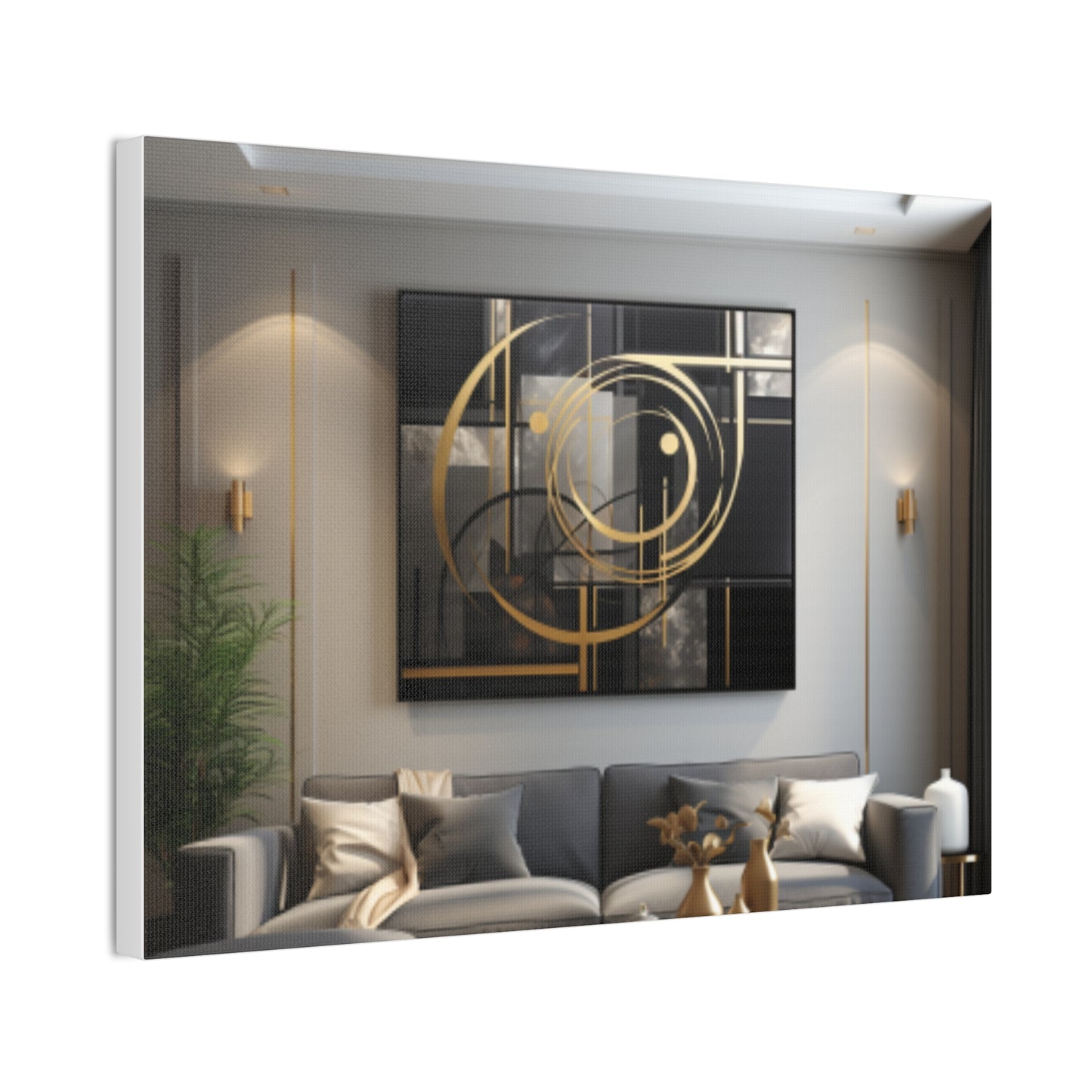 Gold and Black  Elegance: A Symphony of Sophistication Canvas Print