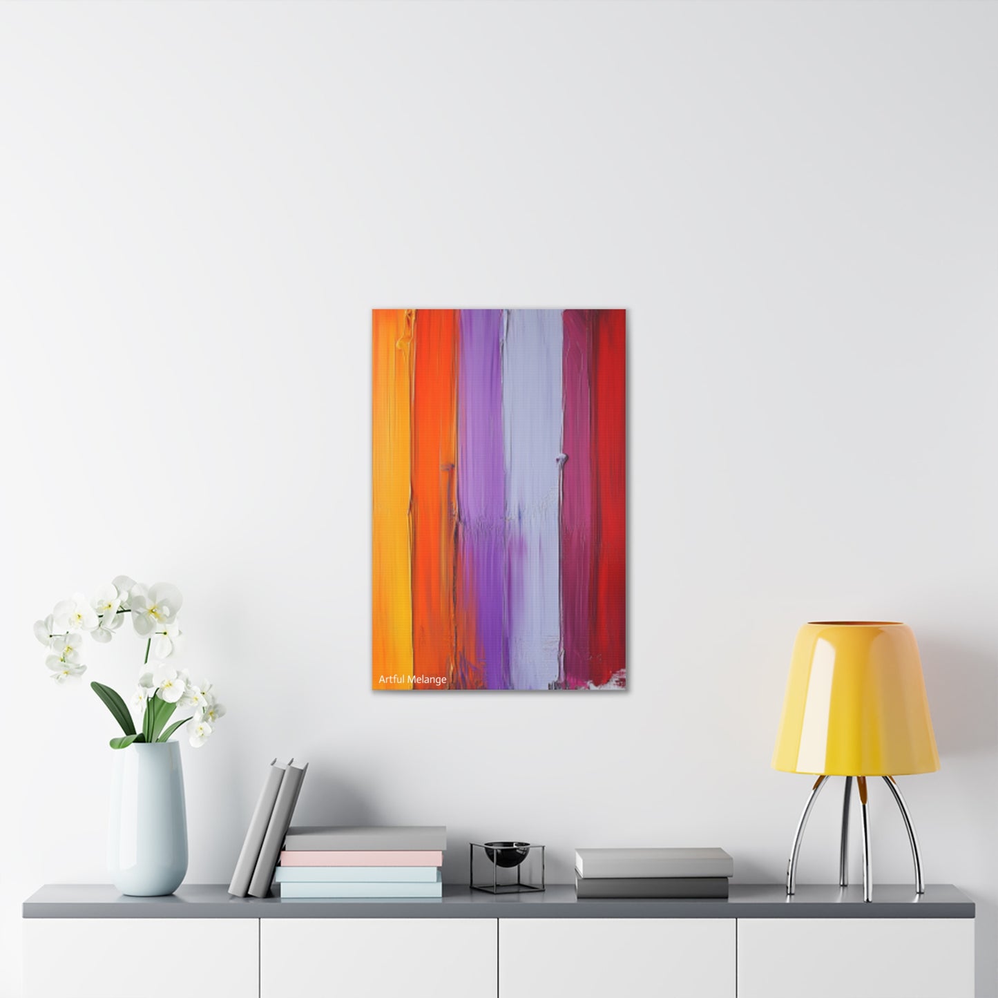 Acrylic Abstract Canvas Print - Homage to the Divine Nine/Red White Purple and Gold 5