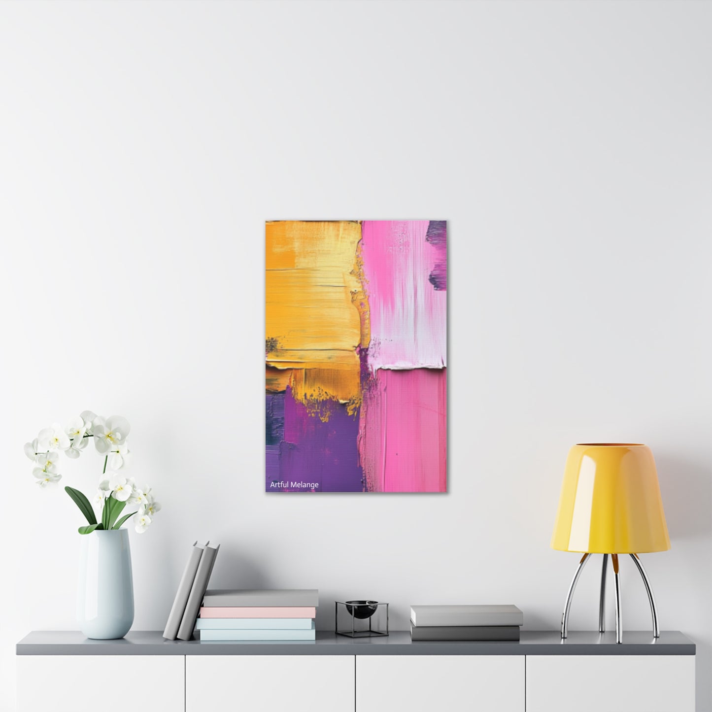 Acrylic Abstract Canvas Print - Homage to the Divine Nine/Gold Purple Pink and Green 5