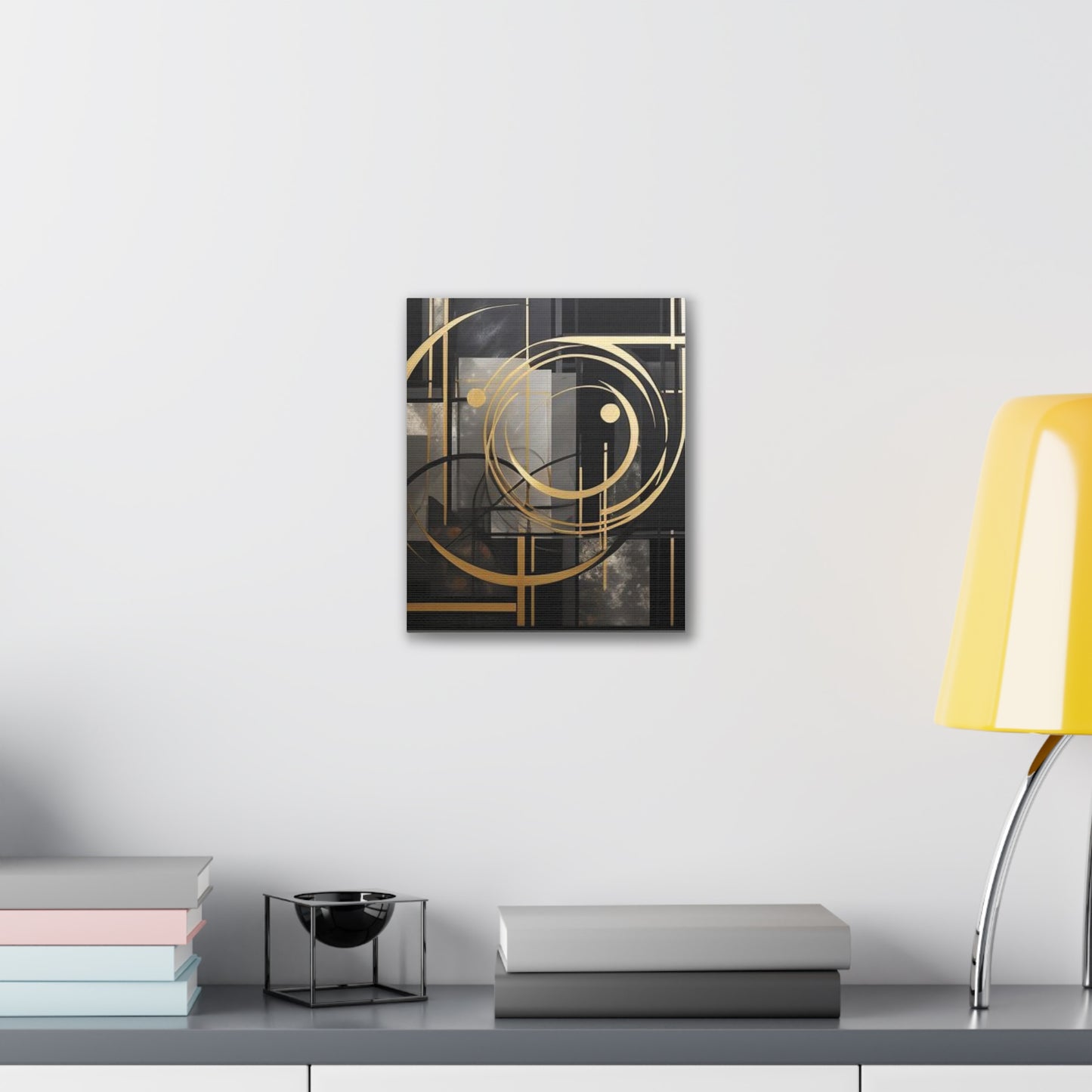 Gold and Black Elegance: A Symphony of Sophistication Canvas Print