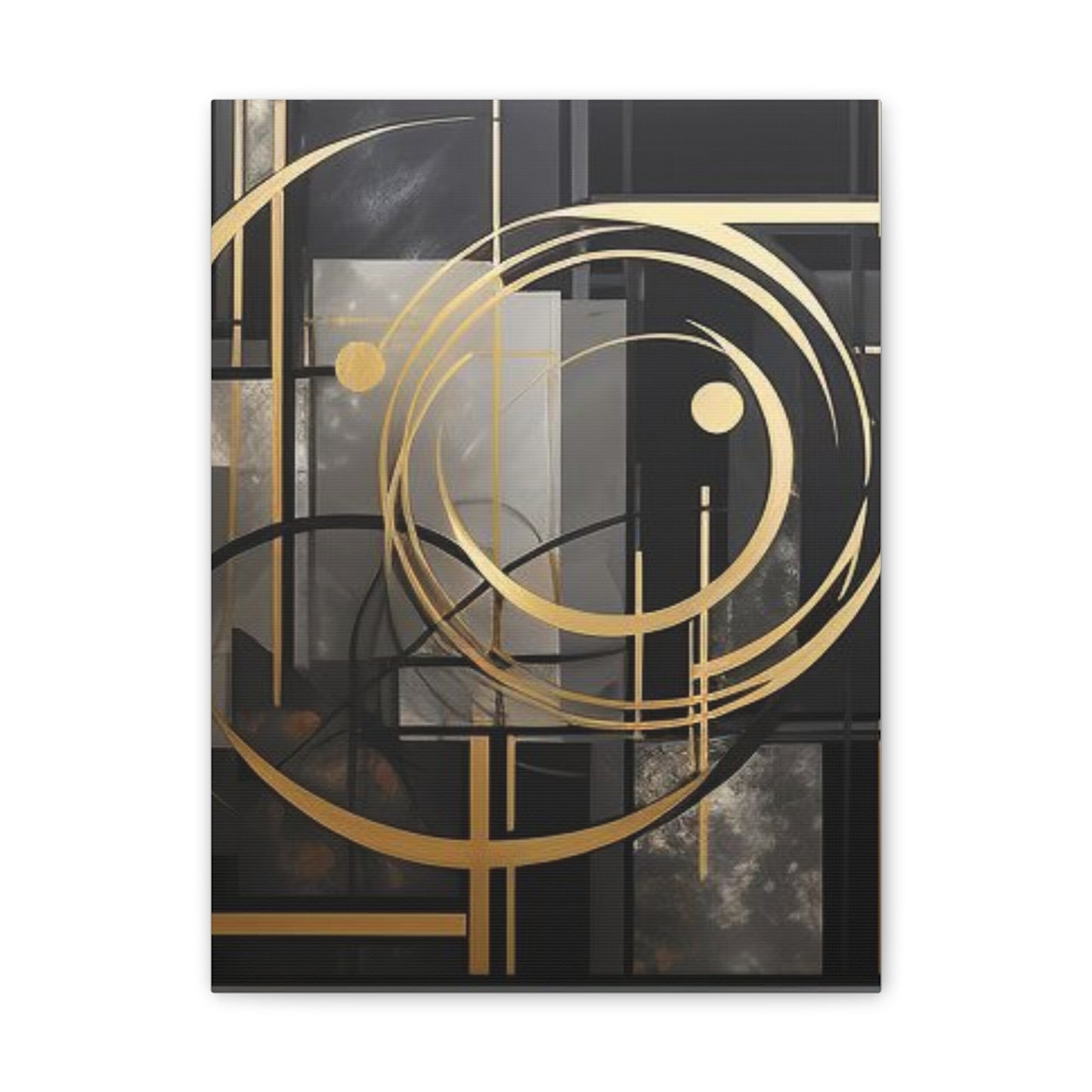 Gold and Black Elegance: A Symphony of Sophistication Canvas Print