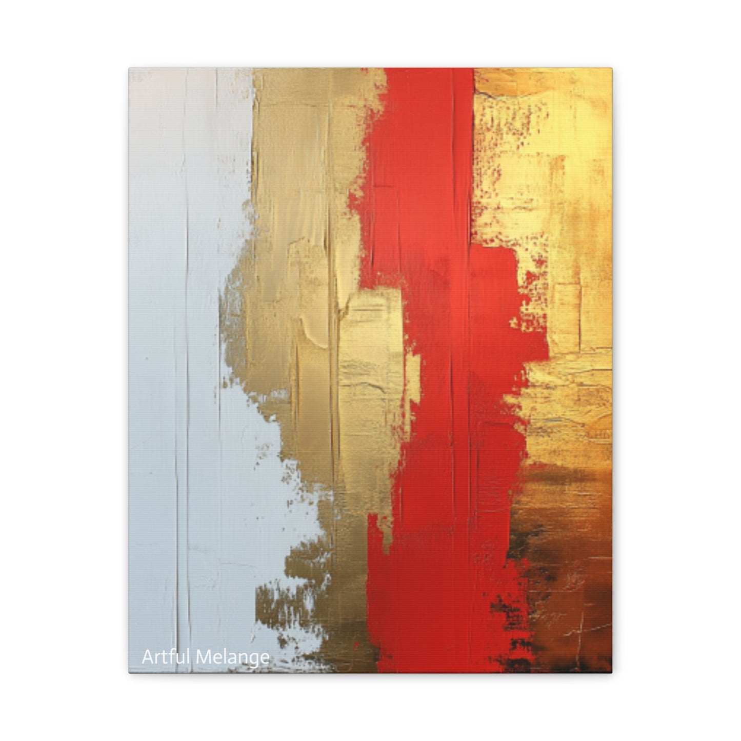 Acrylic Abstract Canvas Print - Homage to the Divine Nine/Red White and Gold 2