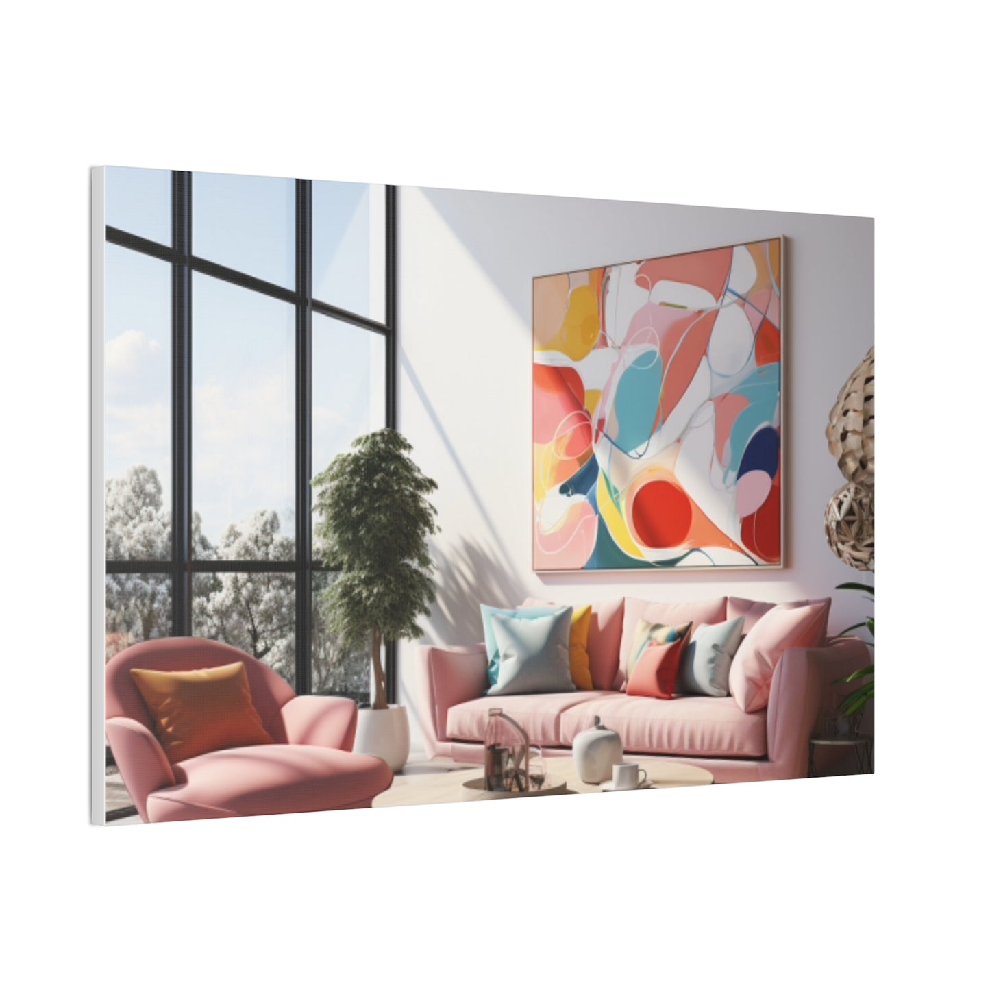 Timeless Elegance: Refined Pink Hues Canvas Print for Sophisticated Living Spaces