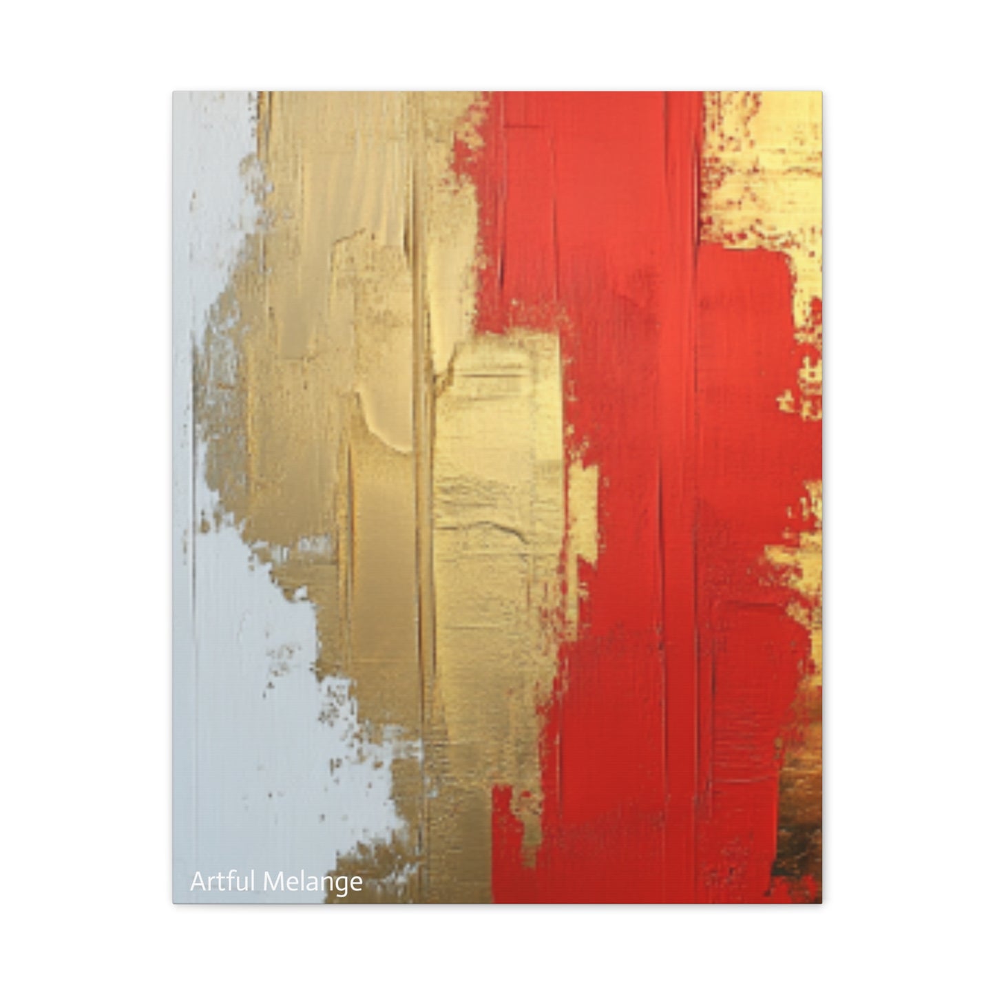 Acrylic Abstract Canvas Print - Homage to the Divine Nine/Red White and Gold 2