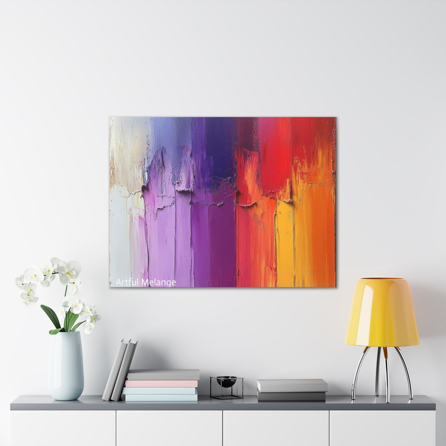 Acrylic Abstract Canvas Print - Homage to the Divine Nine/Red White Purple and Gold 4