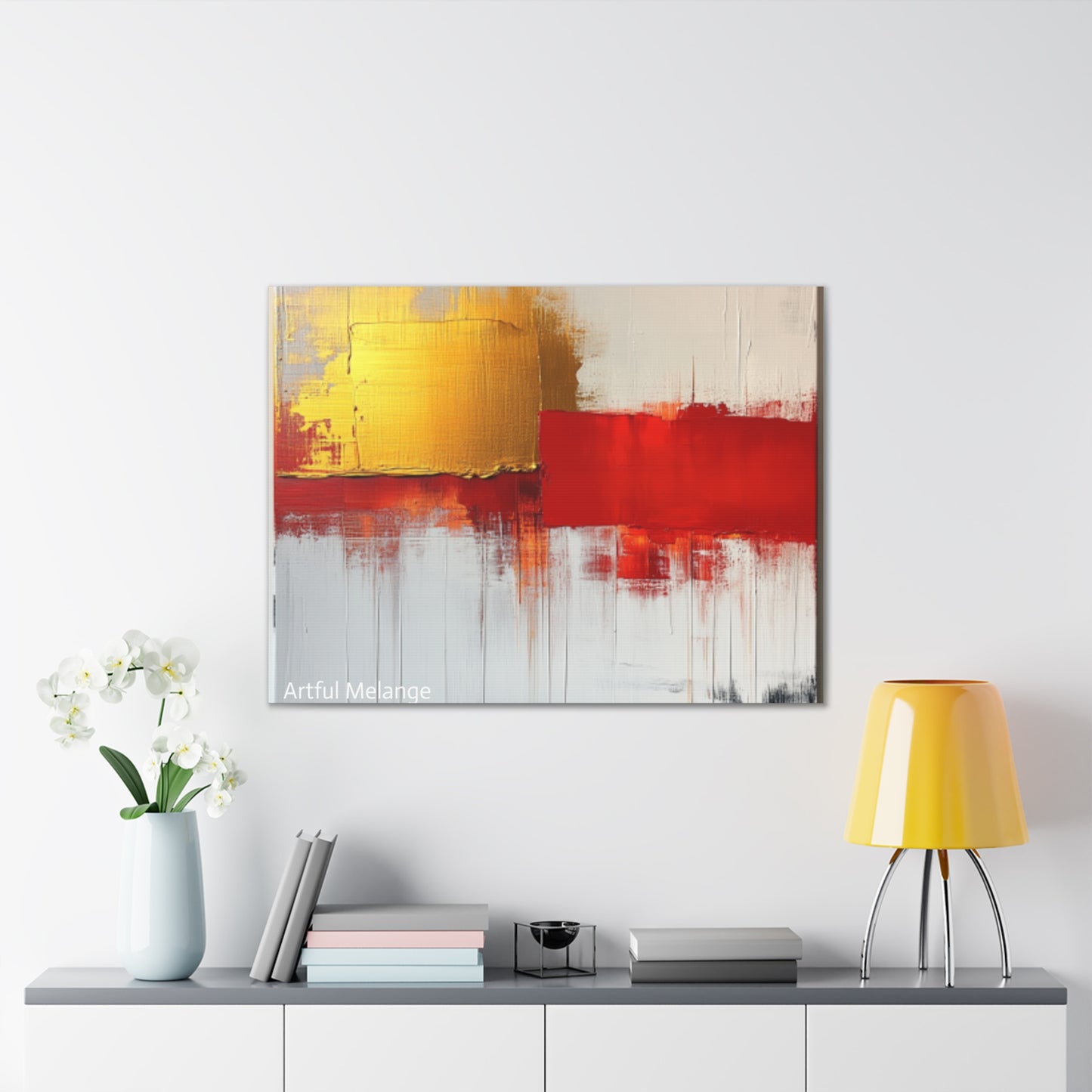 Acrylic Abstract Canvas Print - Homage to the Divine Nine/Red White and Gold 9