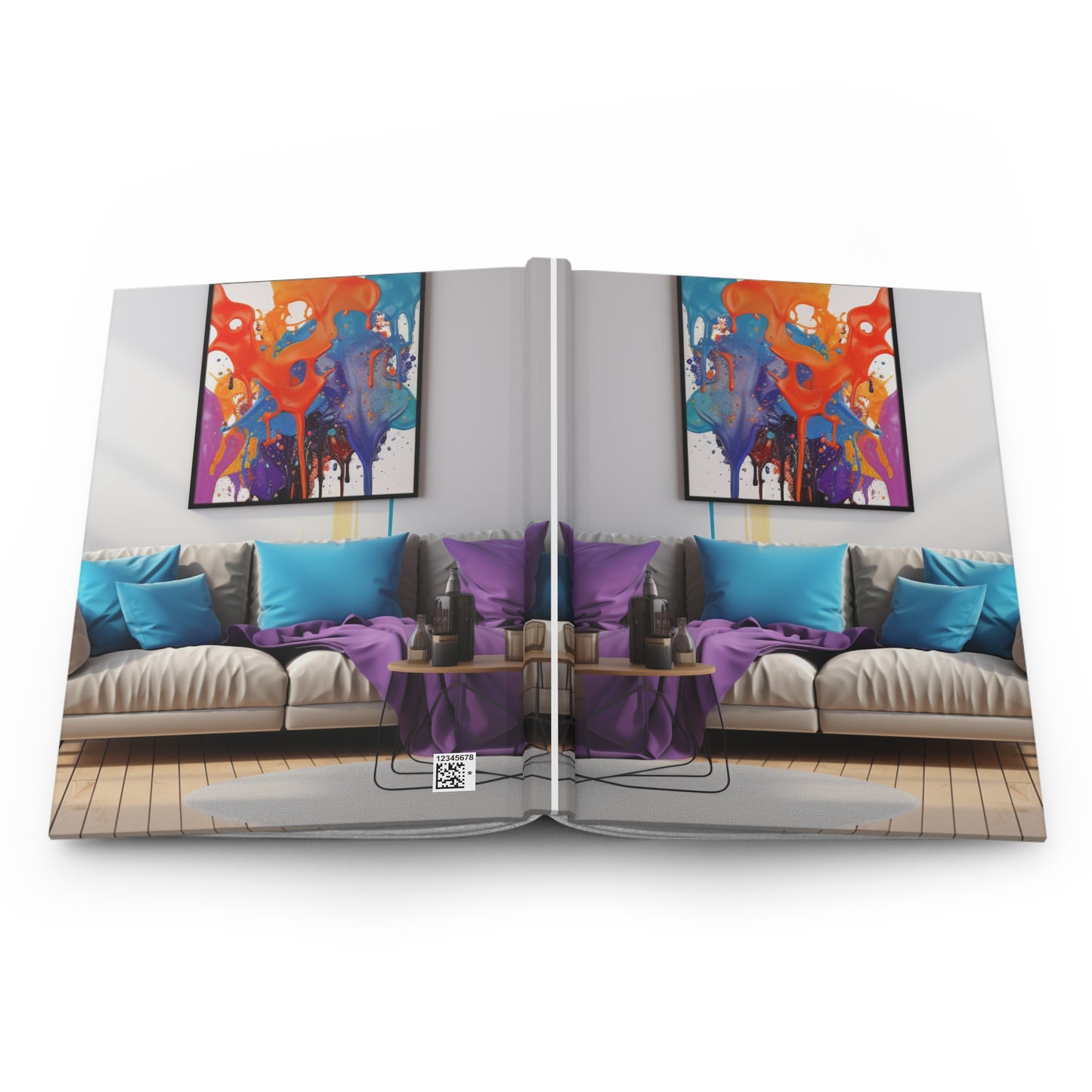 Abstract Elegance: Living Room Harmony Hardcover Journal