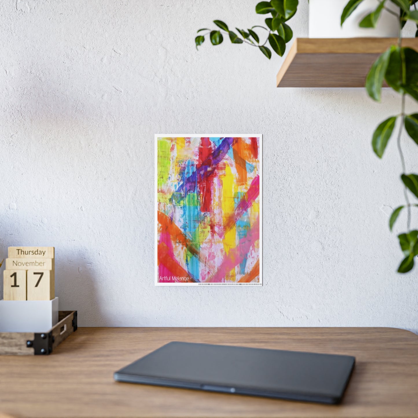 Gleaming Acrylic Abstract Poster: A Spectrum of Colorful Elegance