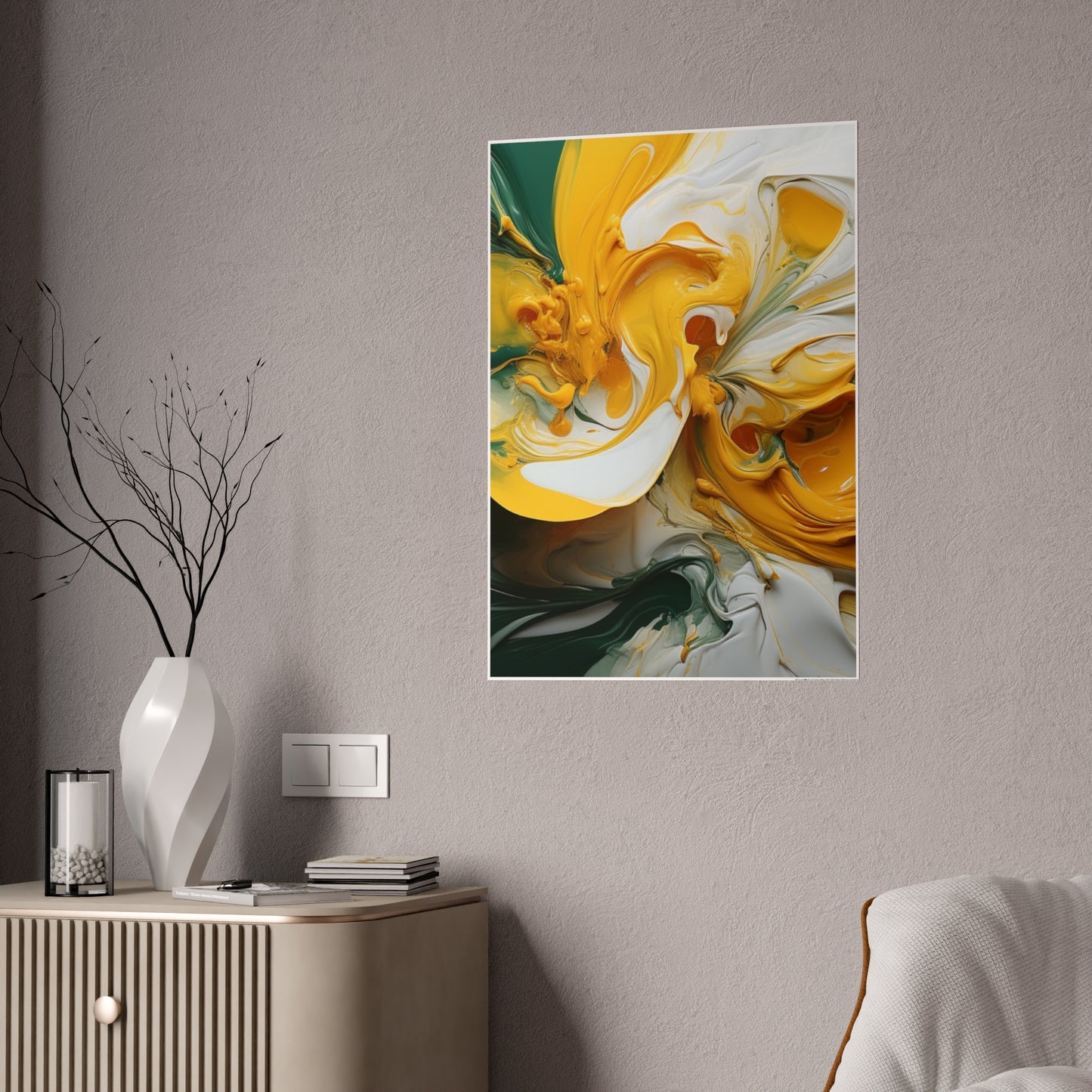 Gleaming Acrylic Abstract Poster: A Spectrum of Colorful Elegance