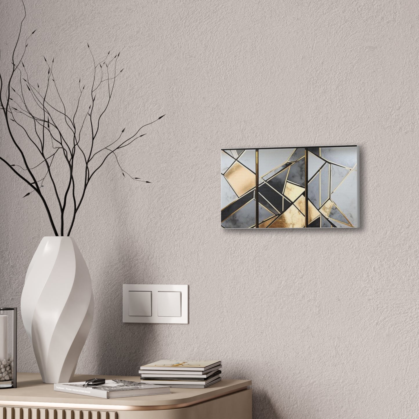 Gold and Black Elegance: A Symphony of Sophistication Canvas Print