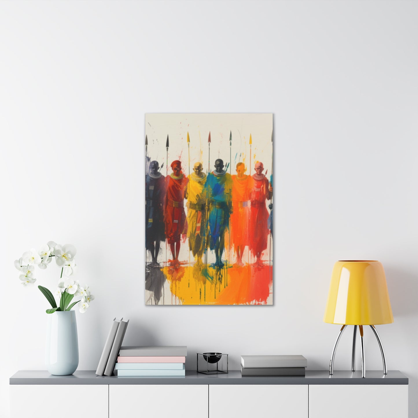 Masai Warriors Abstract Canvas Print