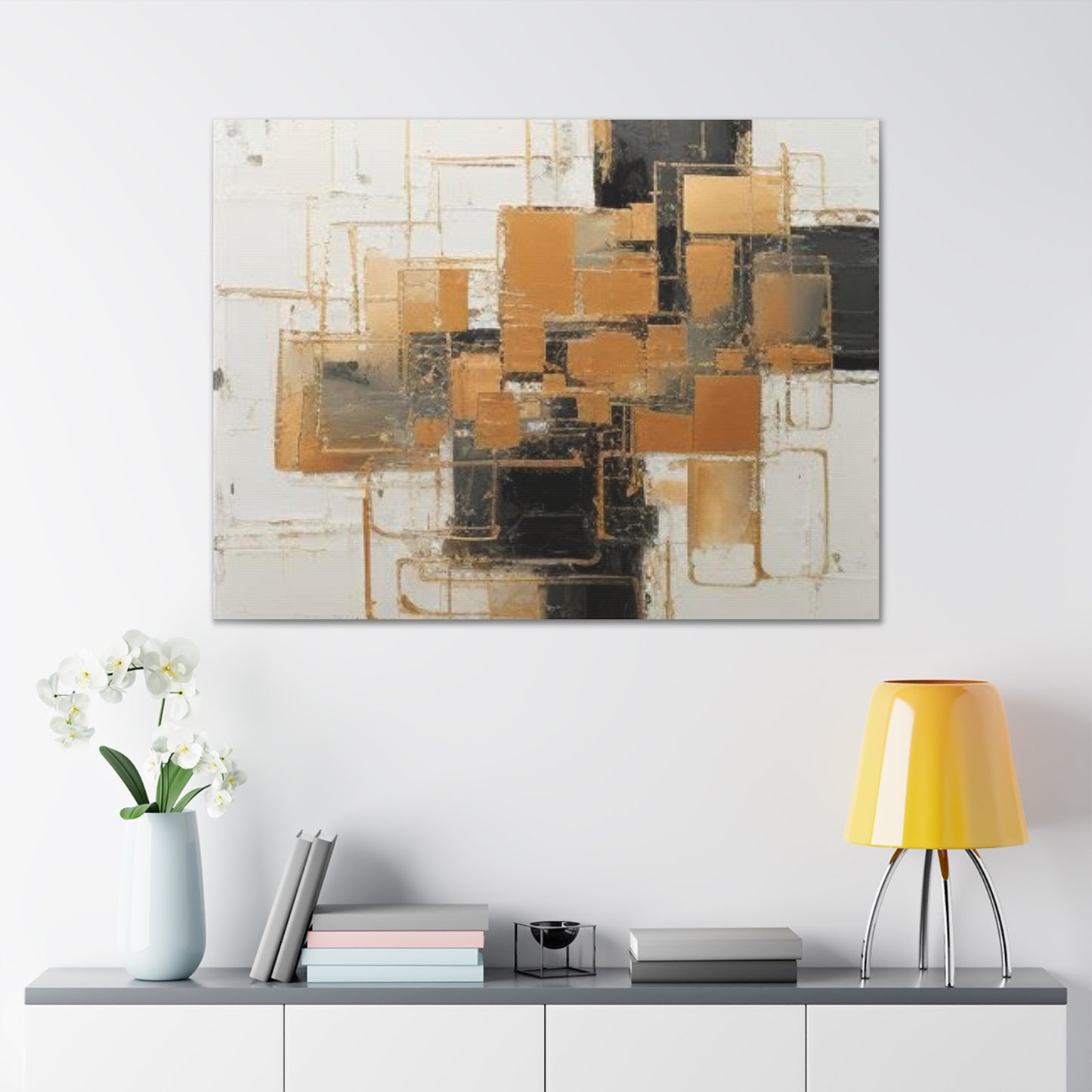 Gold and Black Elegance: A Symphony of Sophistication Canvas Print