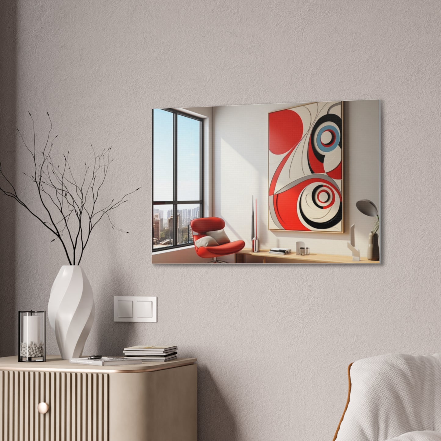 Crimson Elegance: A Symphony of Sophistication Canvas Print