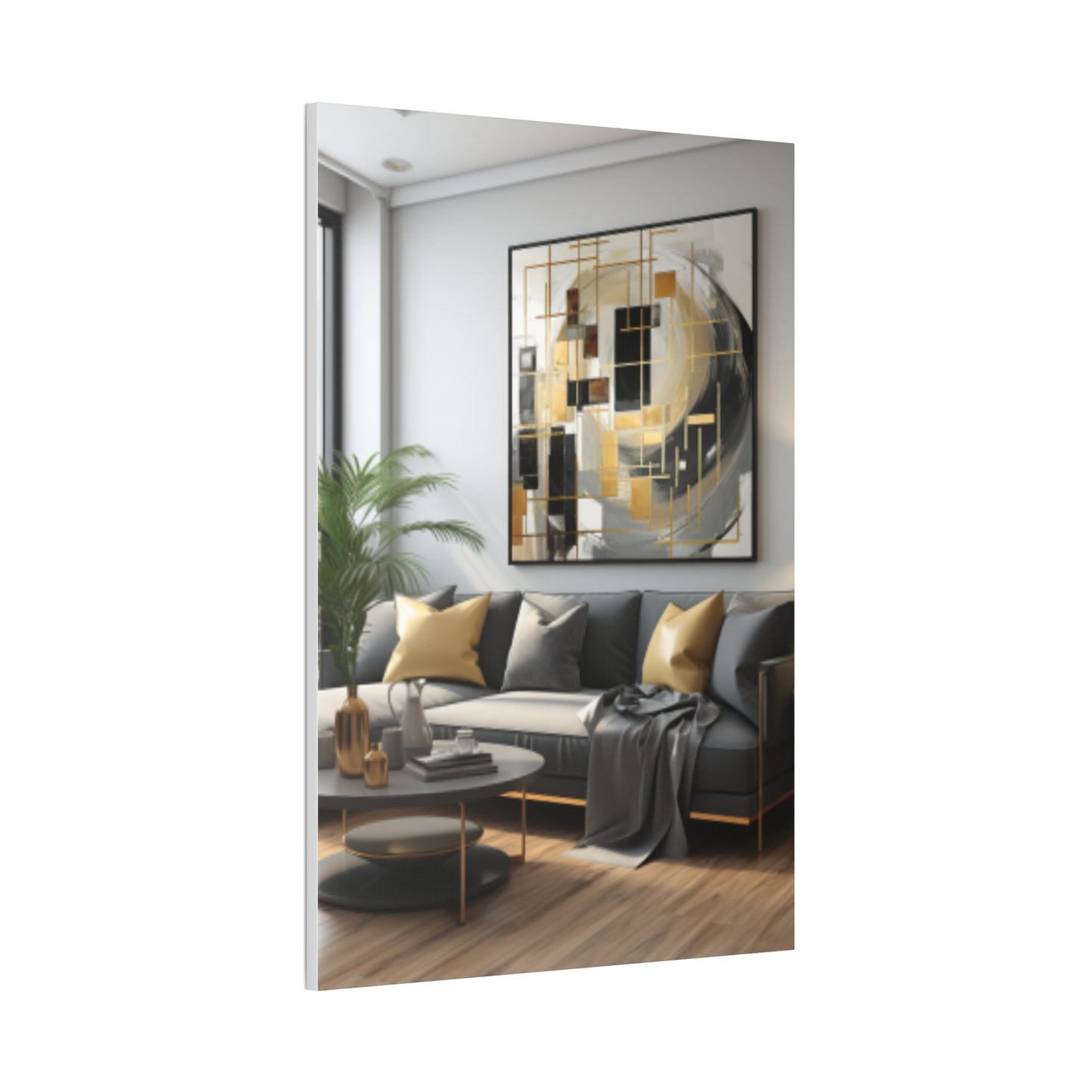 Gold and Black Elegance: A Symphony of Sophistication Canvas Print