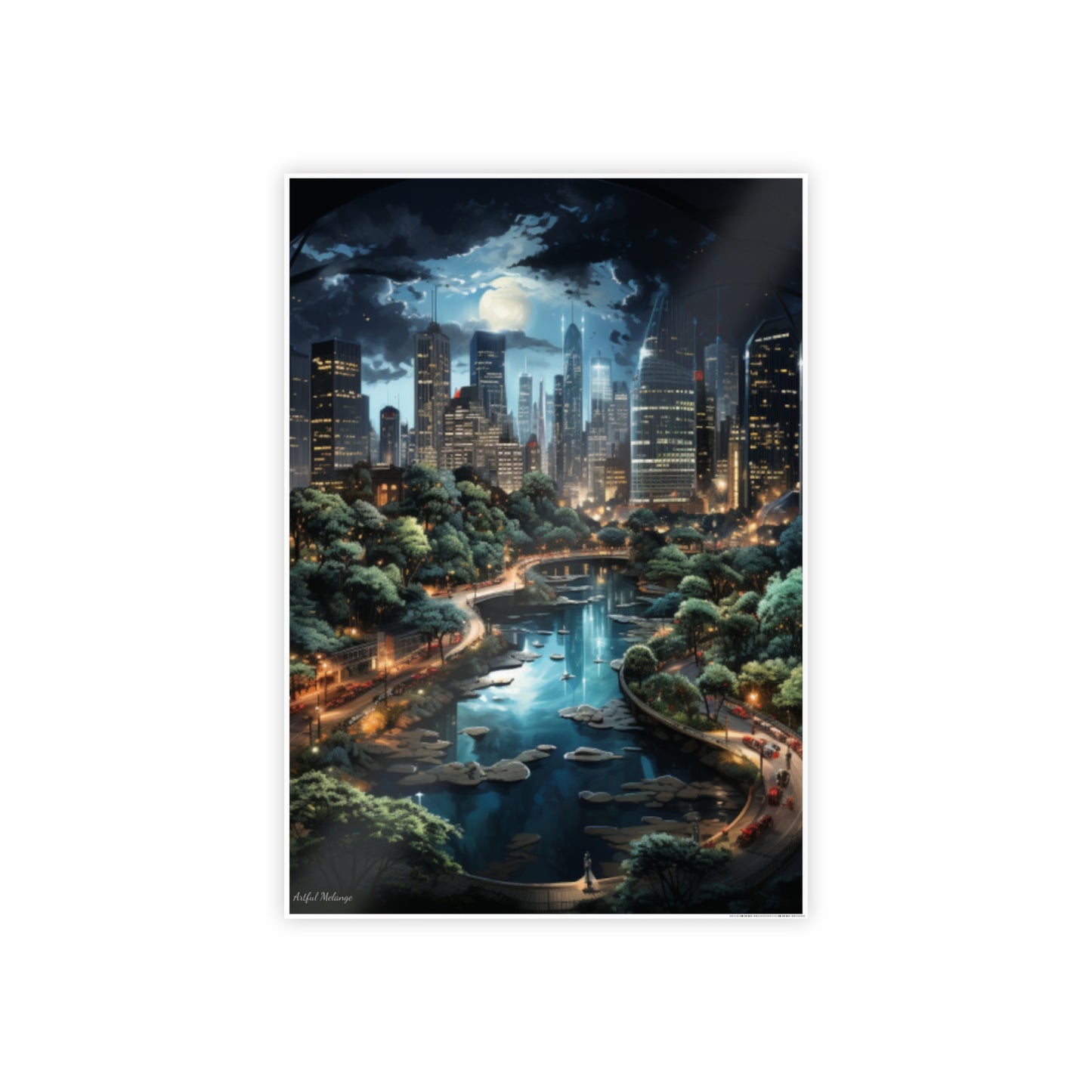 Skyline Vista: Hyper-Realistic 3D Cityscape Posters