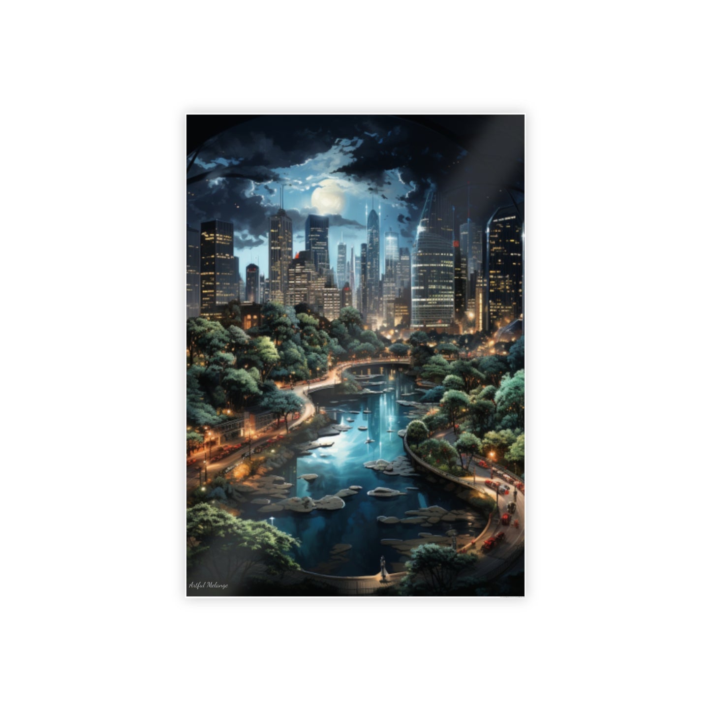 Skyline Vista: Hyper-Realistic 3D Cityscape Posters