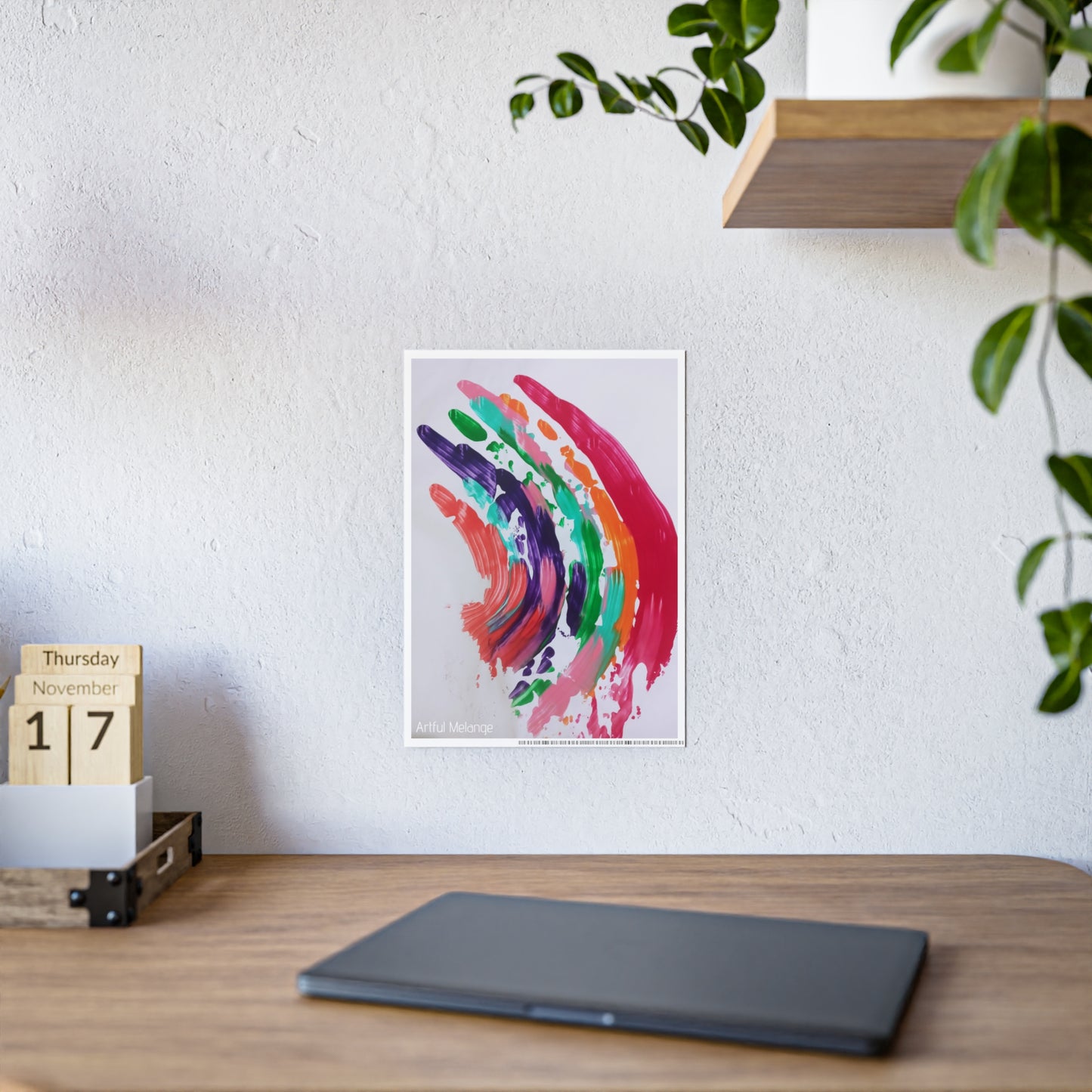 Gleaming Acrylic Abstract Poster: A Spectrum of Colorful Elegance