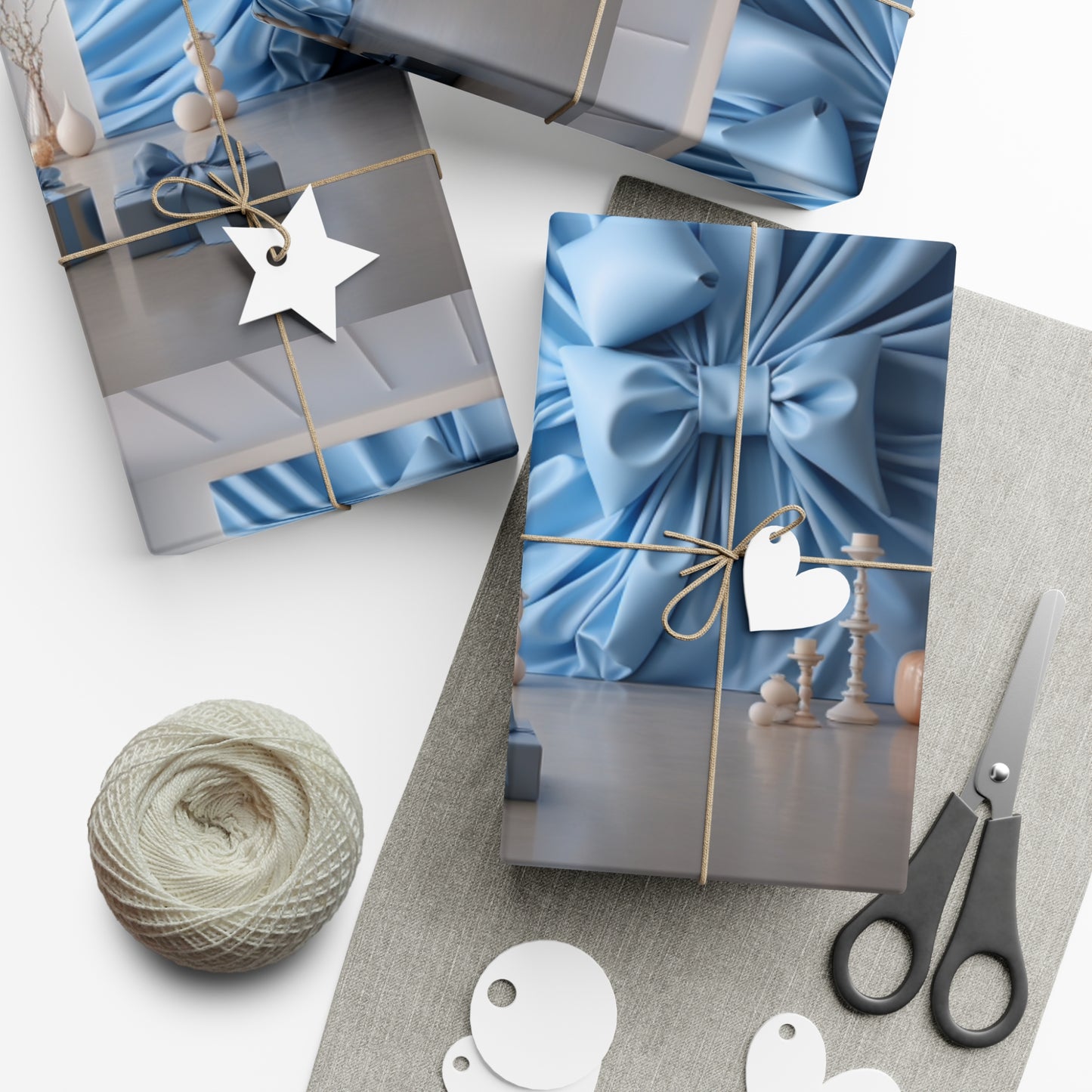 Elegant Blue Holiday Wrapping Paper Collection – Elevate Your Gifts with Sophisticated Style