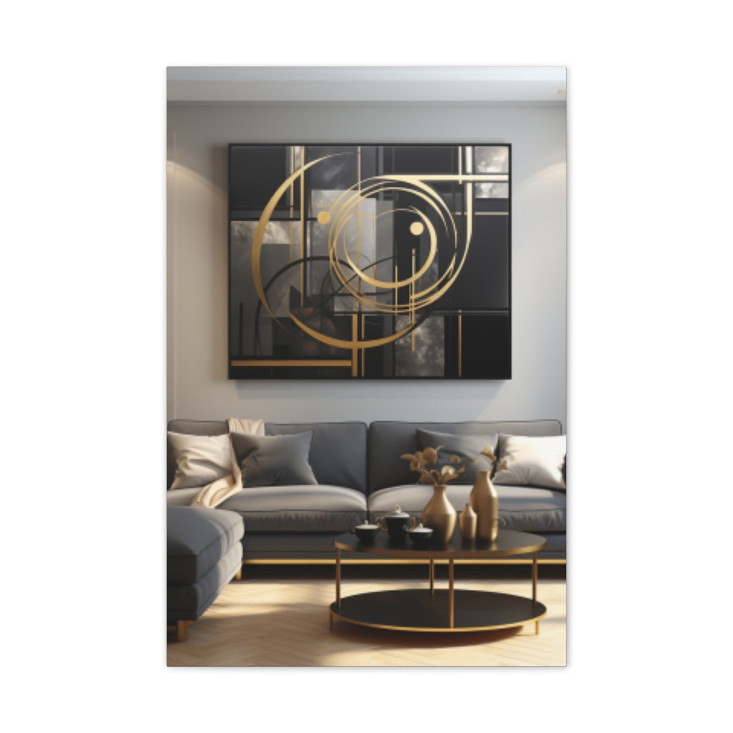 Gold and Black  Elegance: A Symphony of Sophistication Canvas Print