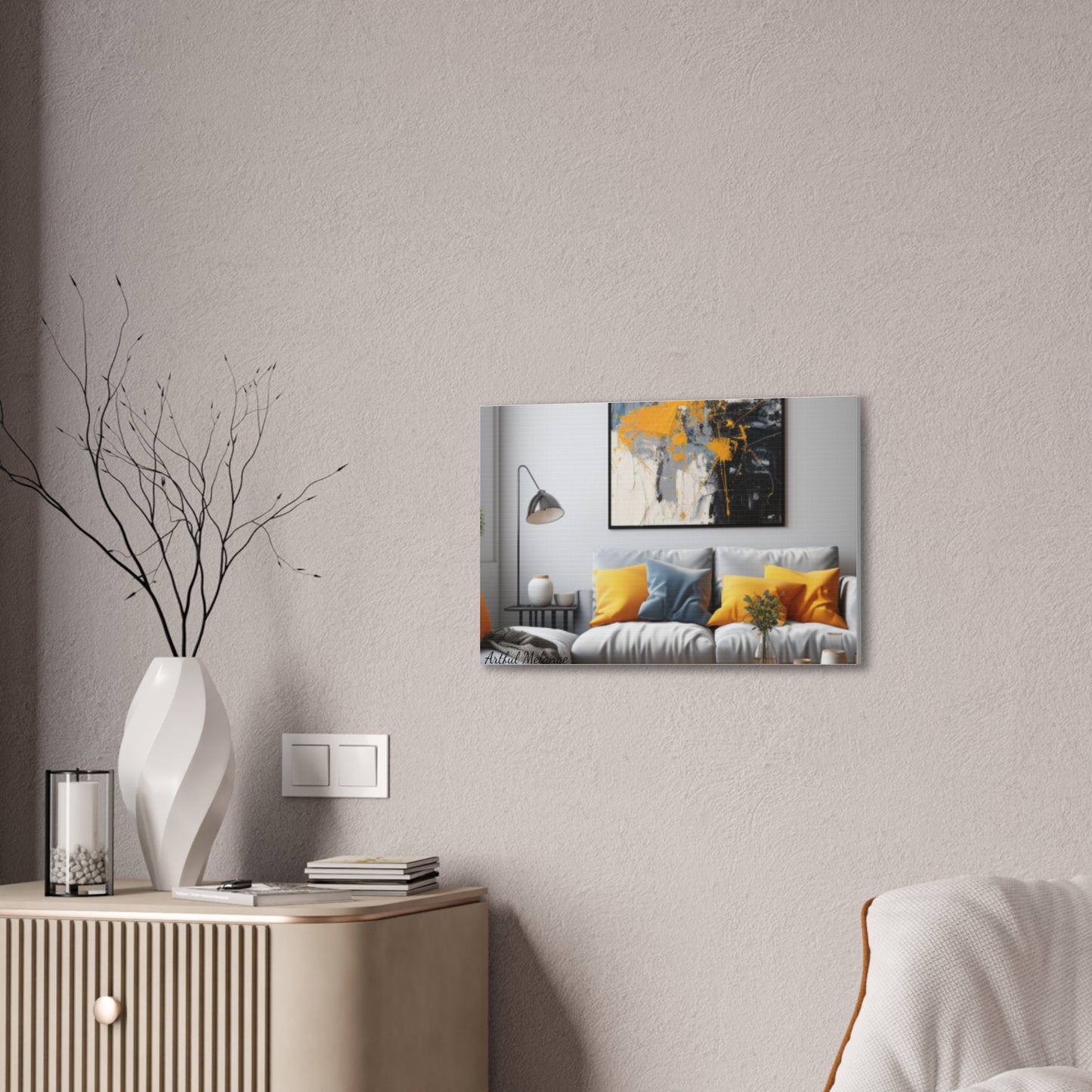 Timeless Elegance: Refined Yellow Hues Canvas Print for Sophisticated Living Spaces