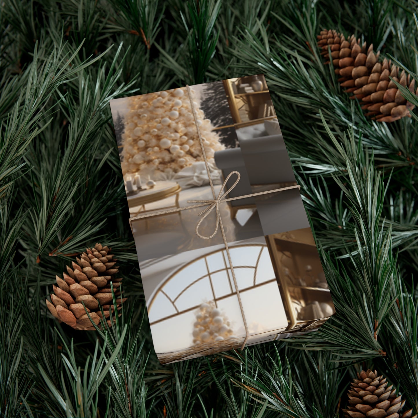 Elegant Gold and White Holiday Wrapping Paper Collection – Elevate Your Gifts with Sophisticated Style