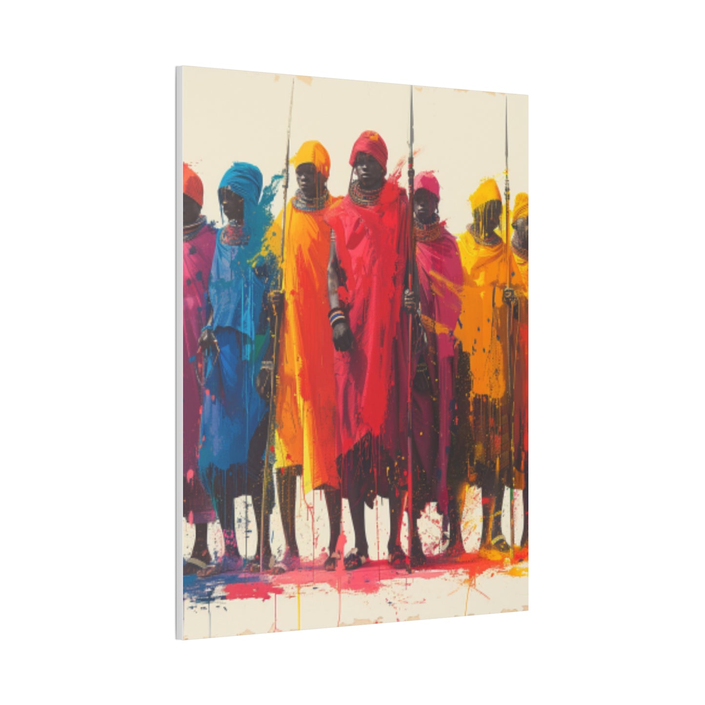 Masai Warriors Abstract Canvas Print