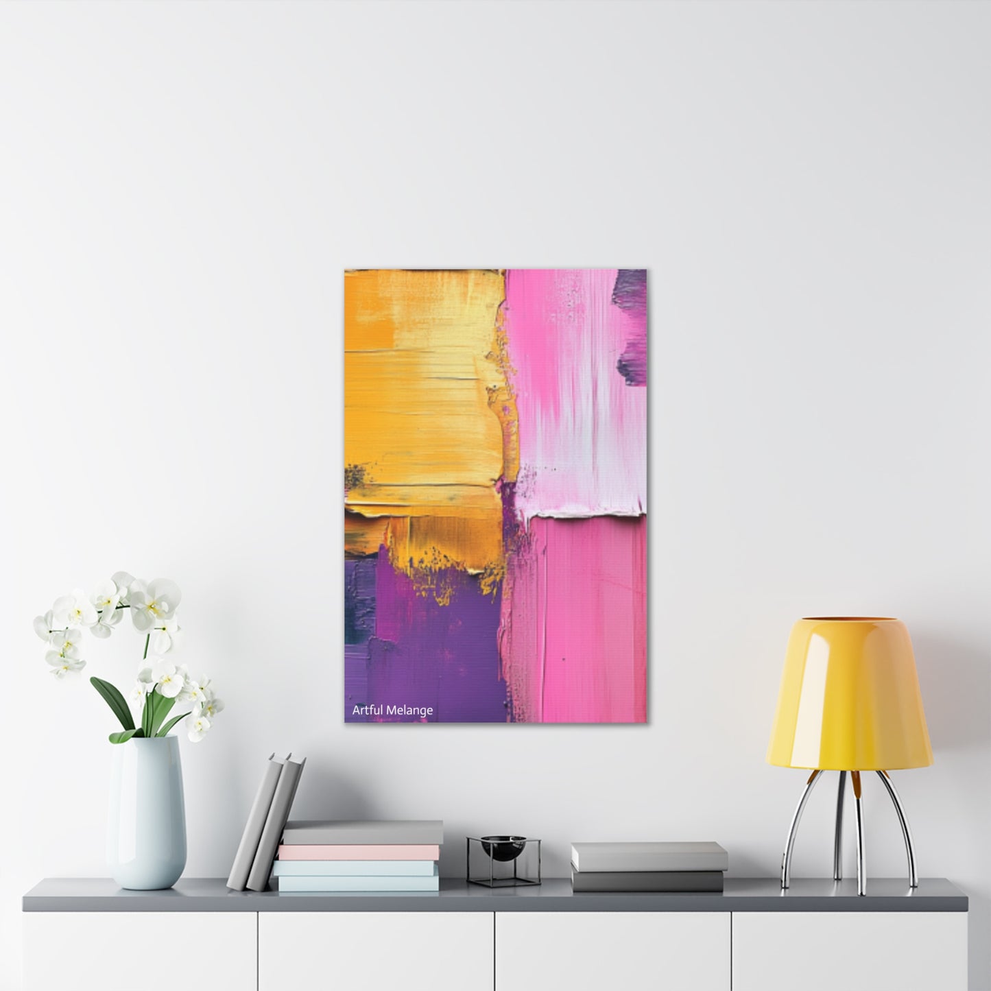 Acrylic Abstract Canvas Print - Homage to the Divine Nine/Gold Purple Pink and Green 5