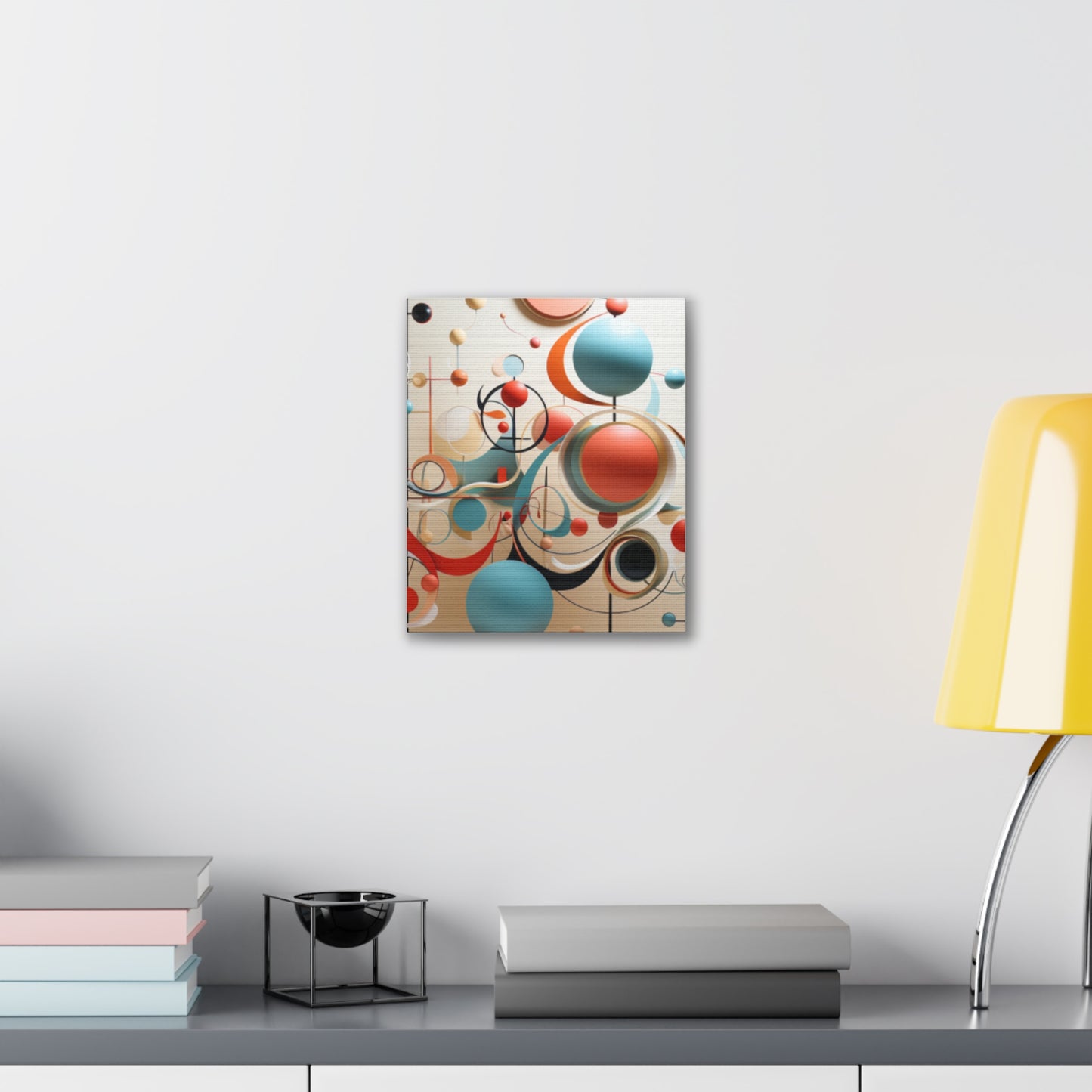 Harmony in Cyan and Peach- Graphic Print